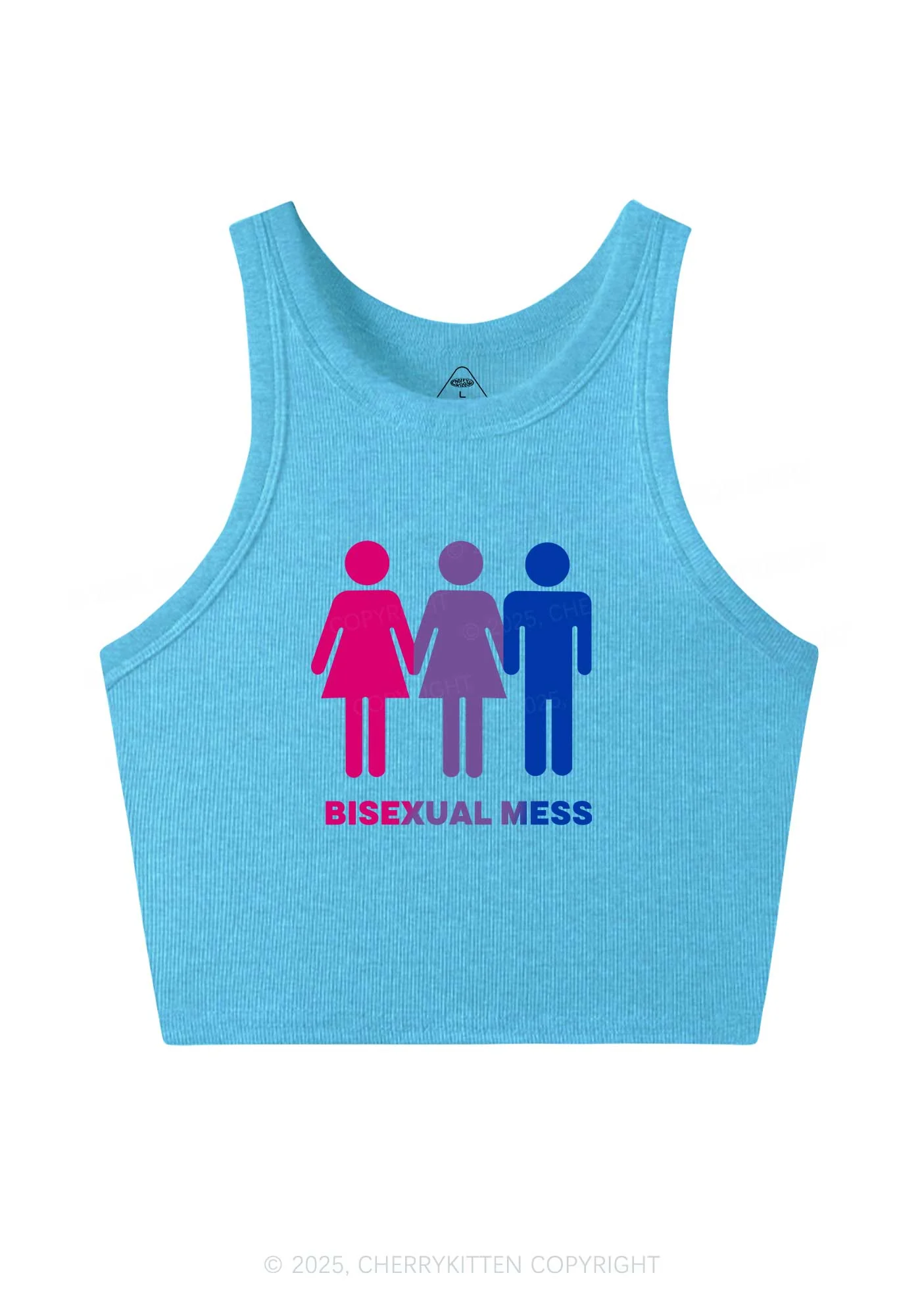 Bisexual Mess Love Pride Y2K Crop Tank Top Cherrykitten - Image 5