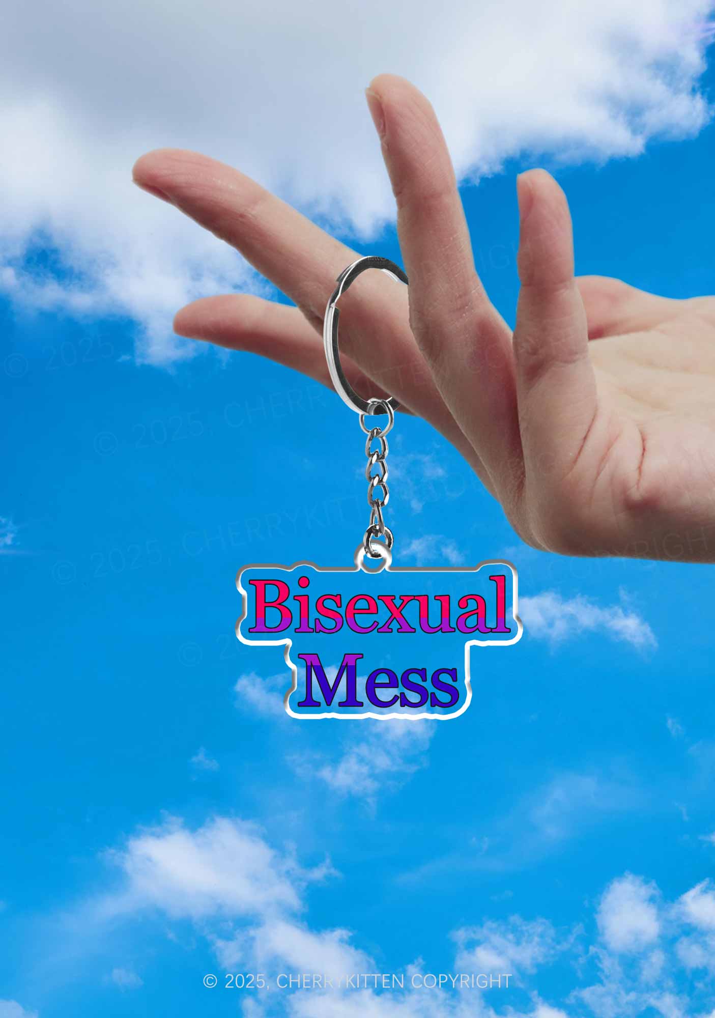 Bisexual Mess Pride 1Pc Y2K Keychain Cherrykitten - Image 2