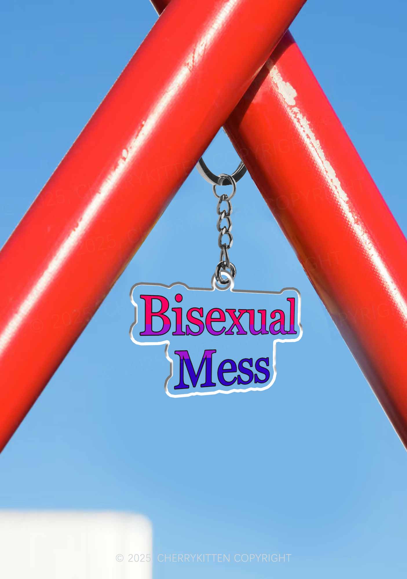 Bisexual Mess Pride 1Pc Y2K Keychain Cherrykitten - Image 3