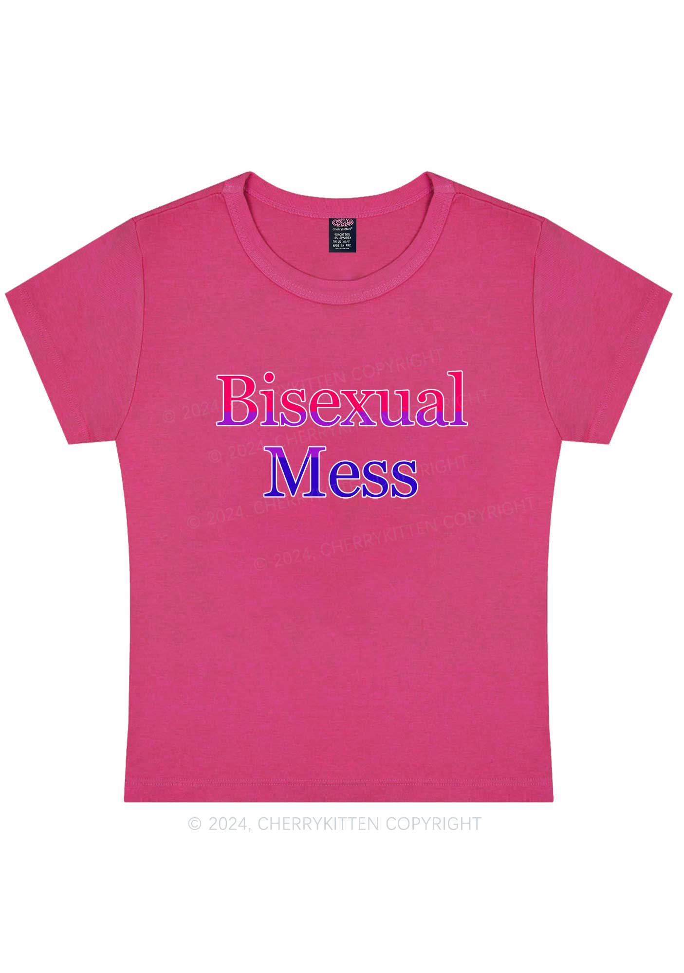 Bisexual Mess Y2K Baby Tee Cherrykitten - Image 10