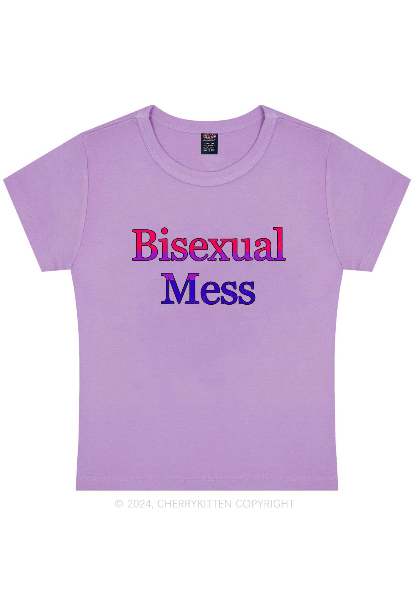Bisexual Mess Y2K Baby Tee Cherrykitten - Image 6