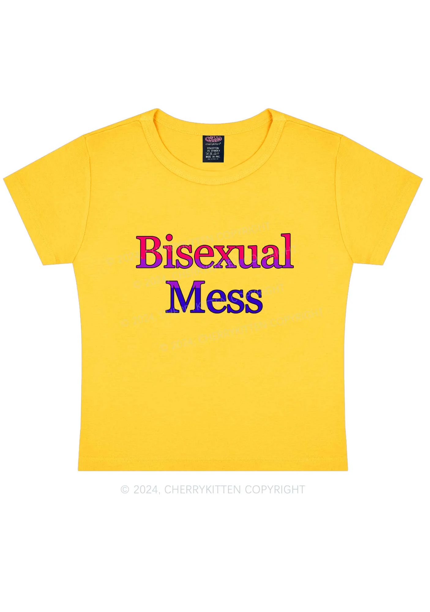 Bisexual Mess Y2K Baby Tee Cherrykitten - Image 7