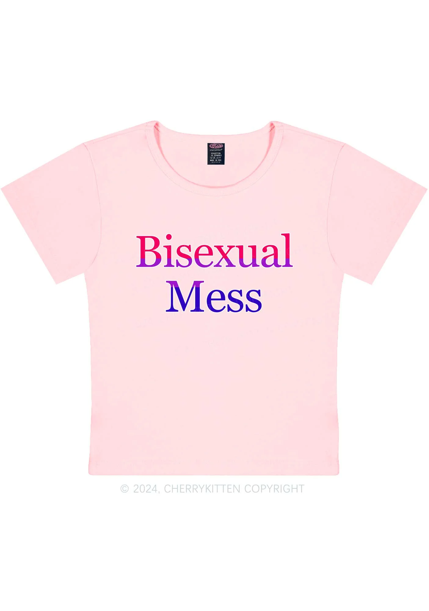 Bisexual Mess Y2K Baby Tee Cherrykitten - Image 8