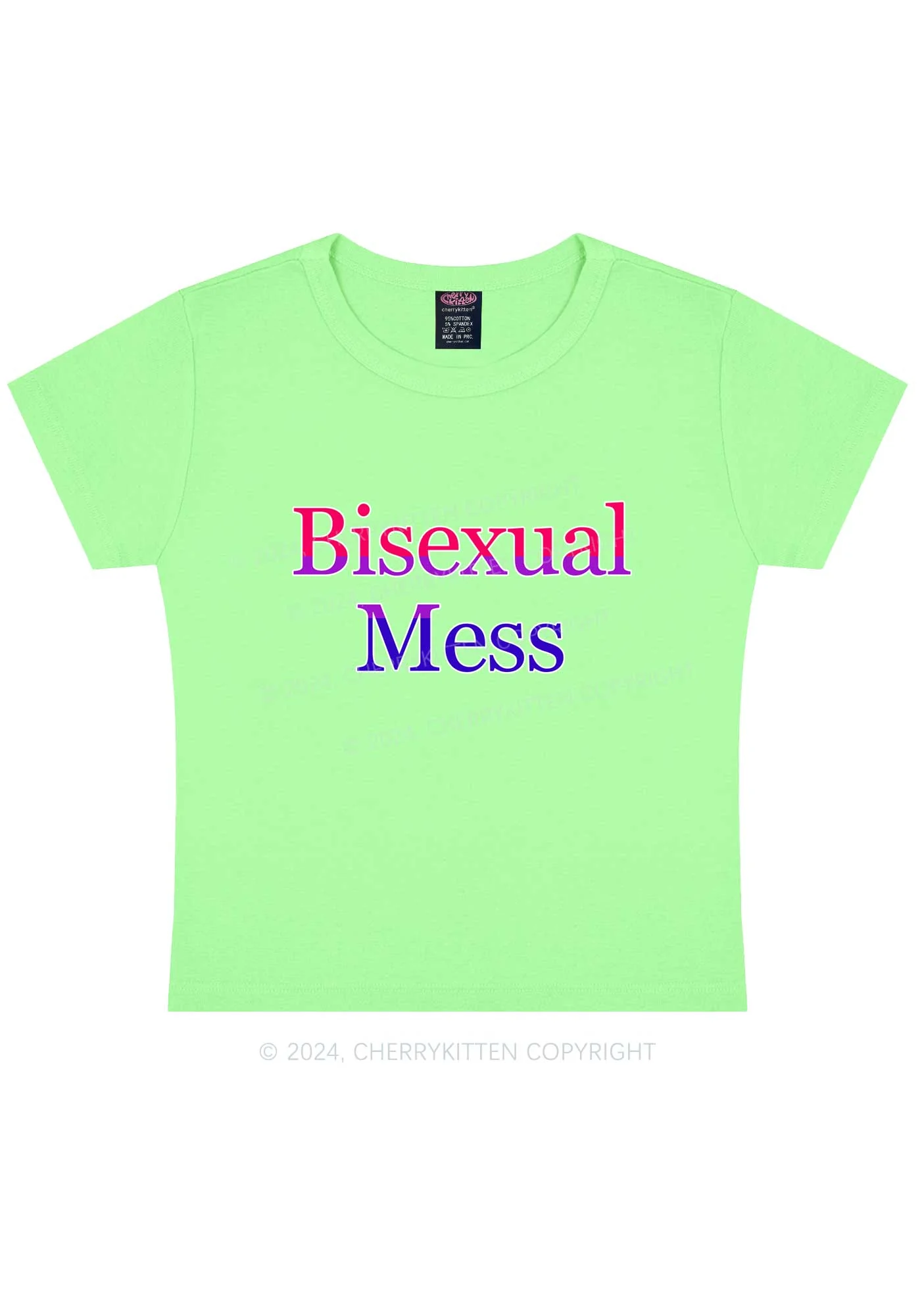 Bisexual Mess Y2K Baby Tee Cherrykitten - Image 9