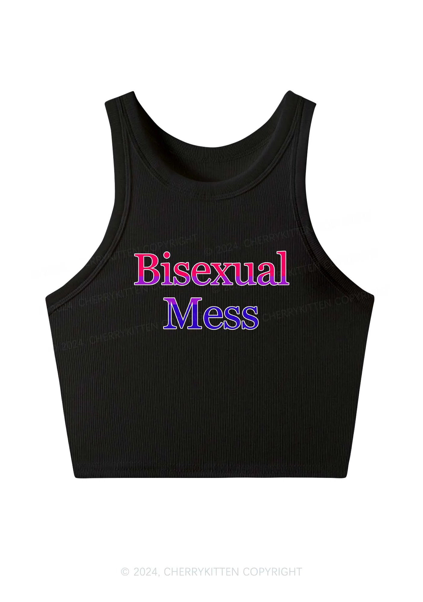 Bisexual Mess Y2K Crop Tank Top Cherrykitten - Image 2