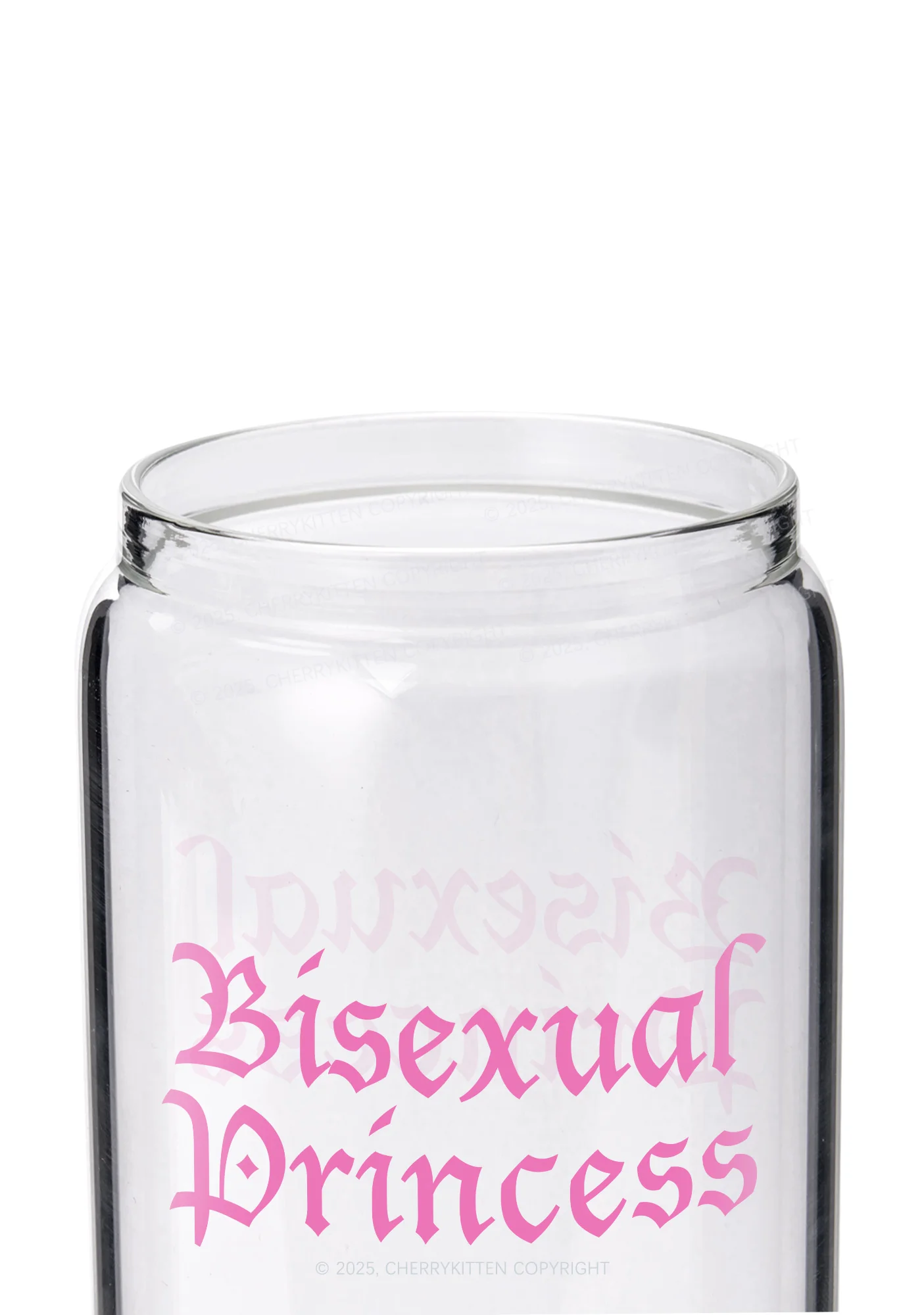 Bisexual Princes Pride Y2K Printed Glass Cup Cherrykitten - Image 2