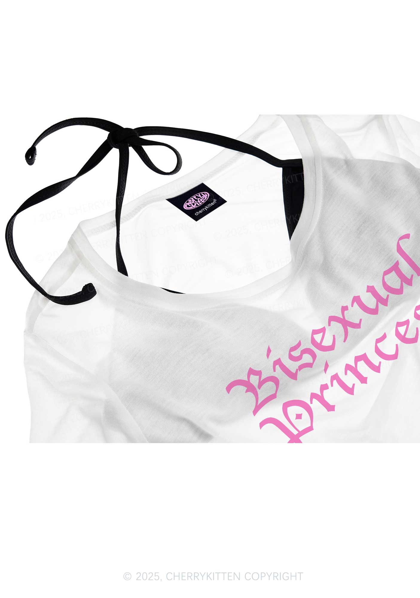 Bisexual Princess Pride Y2K Sheer Crop Tee Cherrykitten - Image 4