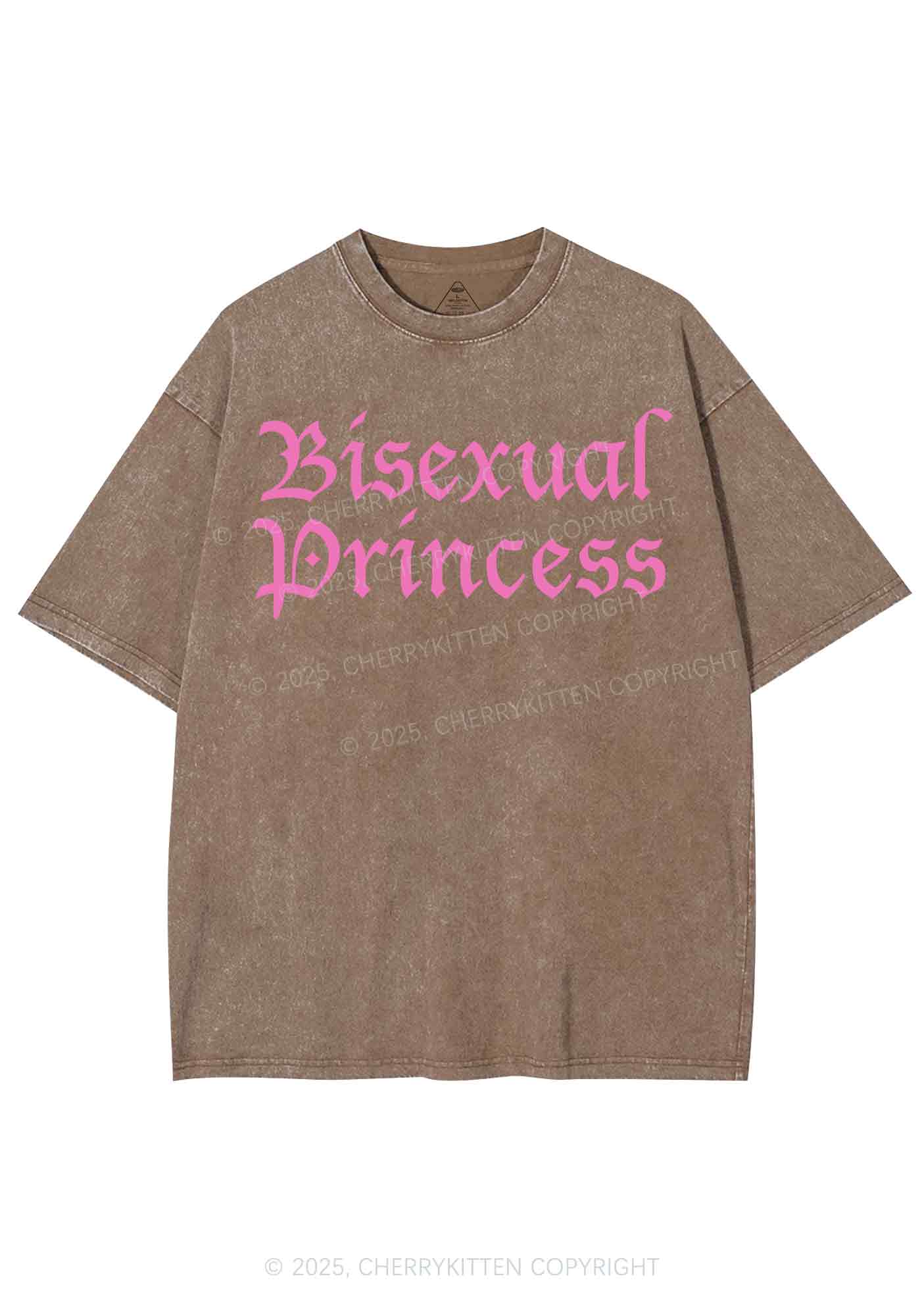 Bisexual Princess Pride Y2K Shirts Washed Tee Cherrykitten - Image 6