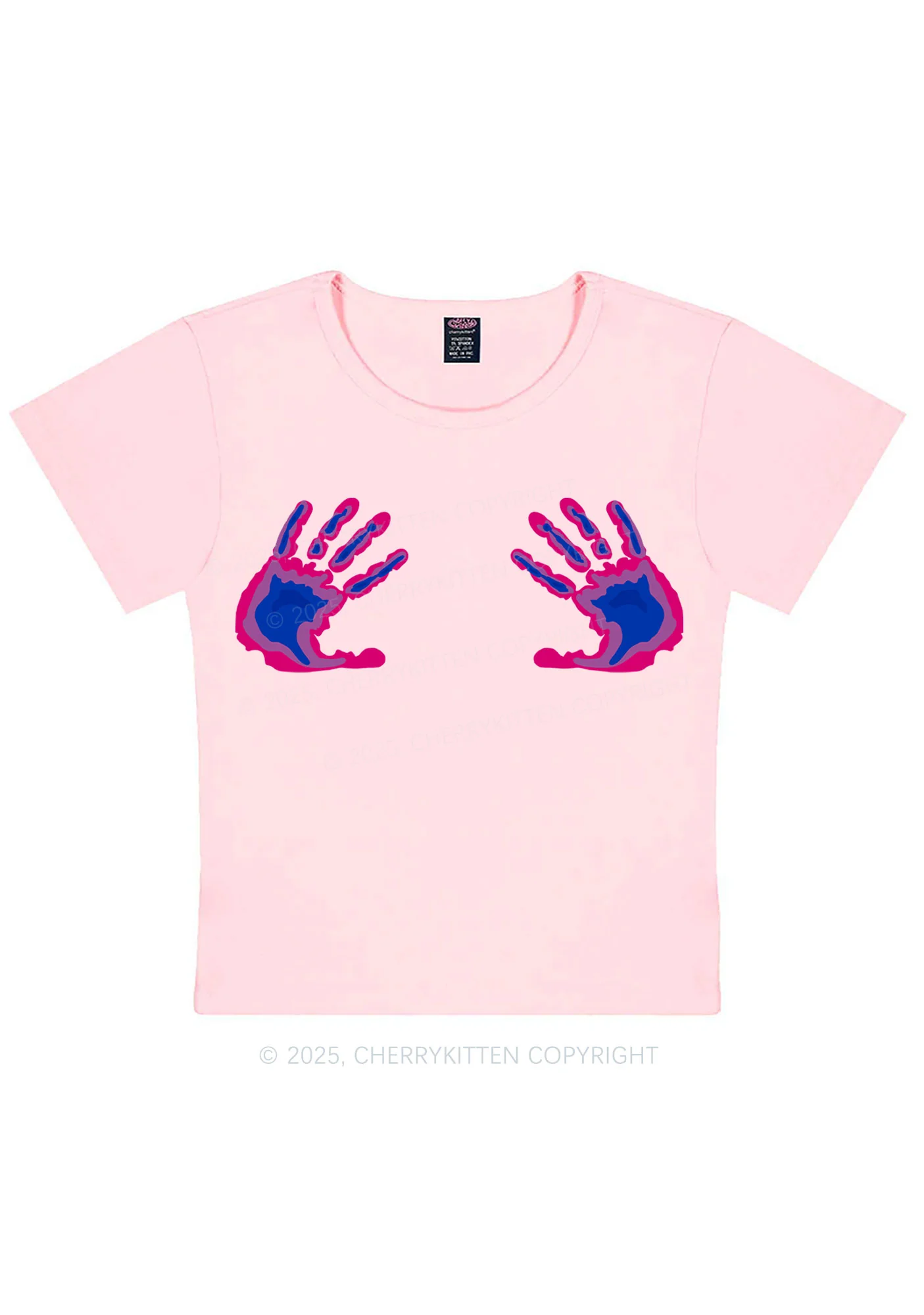 Bisexual Thermal Hands Pride Y2K Baby Tee Cherrykitten - Image 11