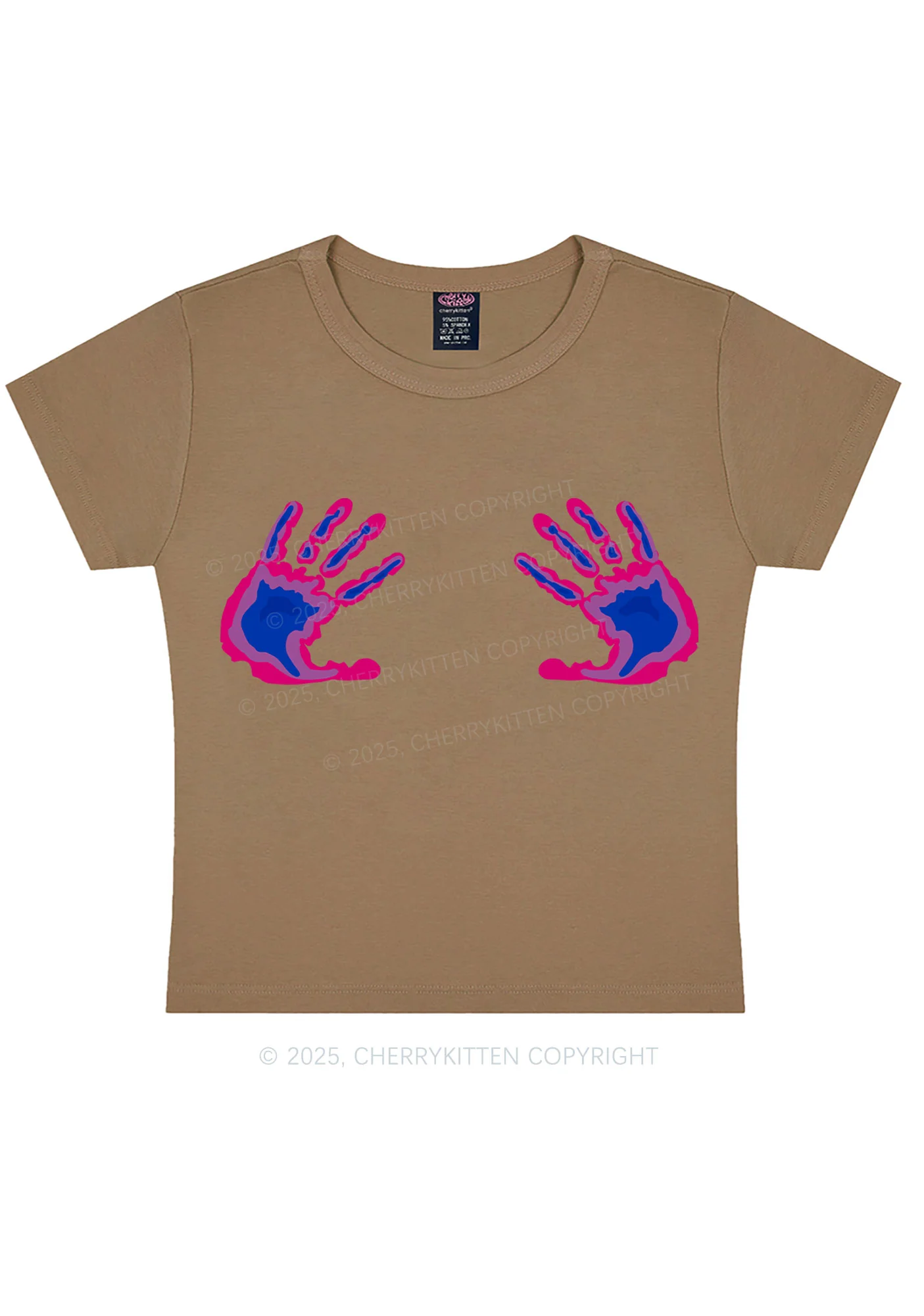 Bisexual Thermal Hands Pride Y2K Baby Tee Cherrykitten - Image 8