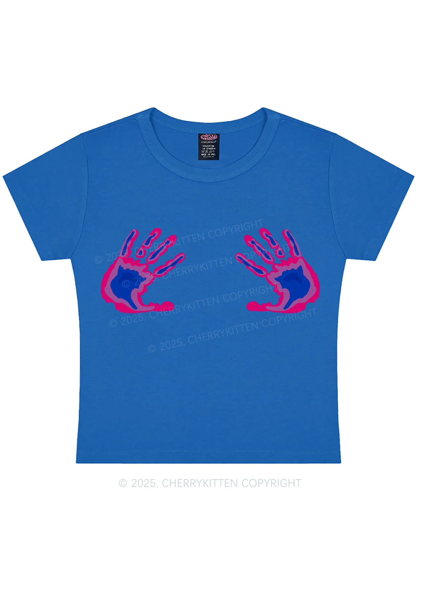 Bisexual Thermal Hands Pride Y2K Baby Tee Cherrykitten - Image 9