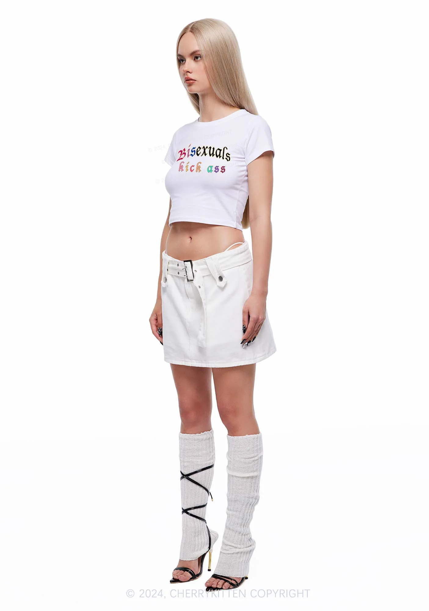 Bisexuals Kick Axx Y2K Baby Tee Cherrykitten - Image 3