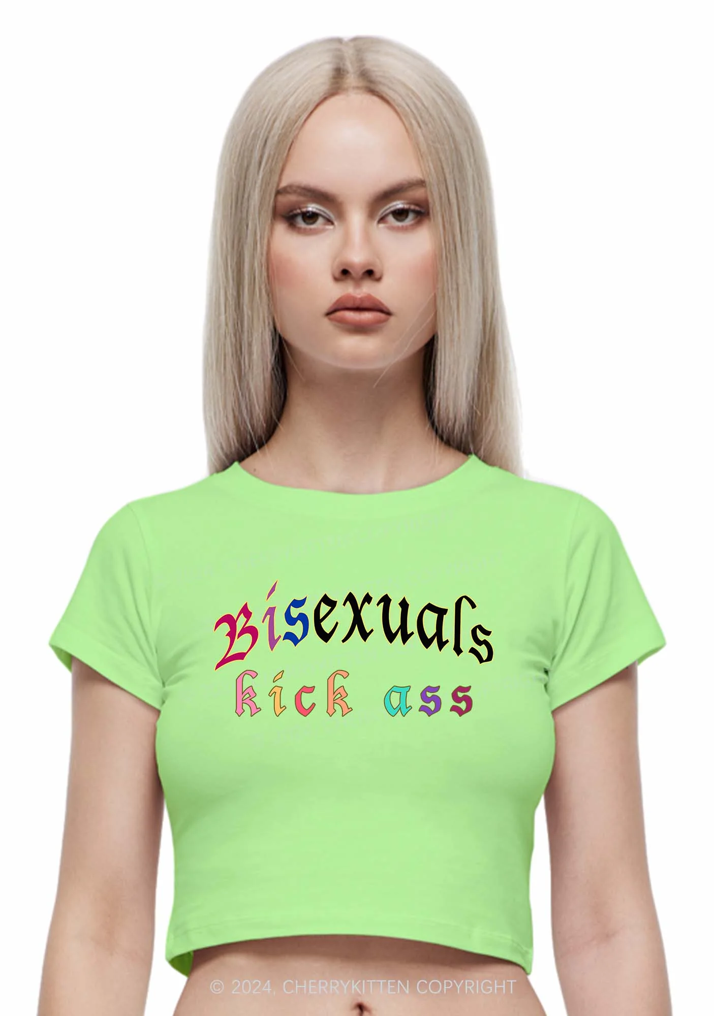 Bisexuals Kick Axx Y2K Baby Tee Cherrykitten - Image 4