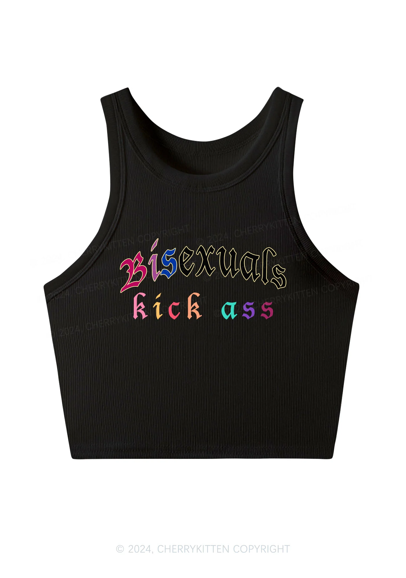 Bisexuals Kick Axx Y2K Crop Tank Top Cherrykitten - Image 2