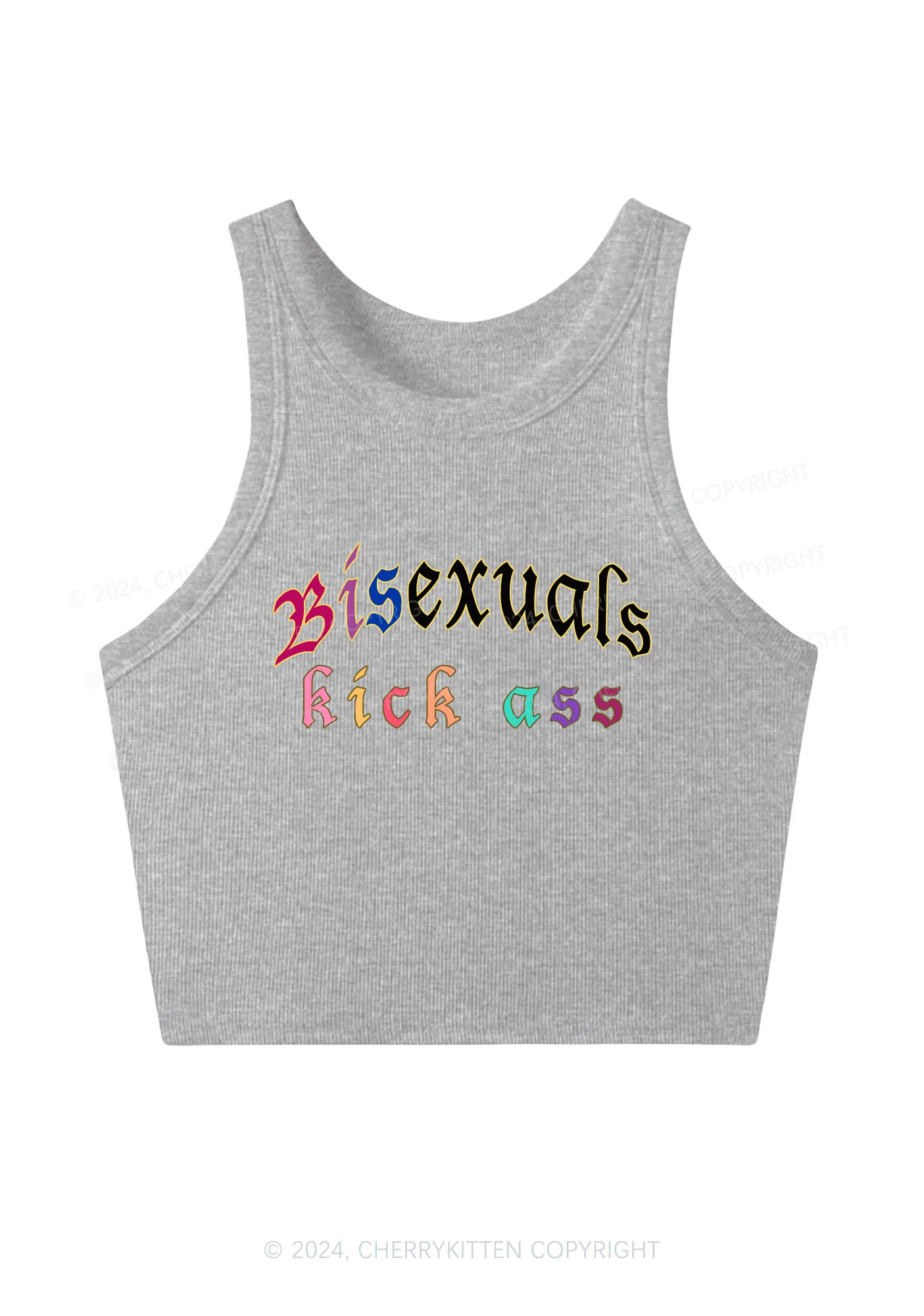 Bisexuals Kick Axx Y2K Crop Tank Top Cherrykitten - Image 3