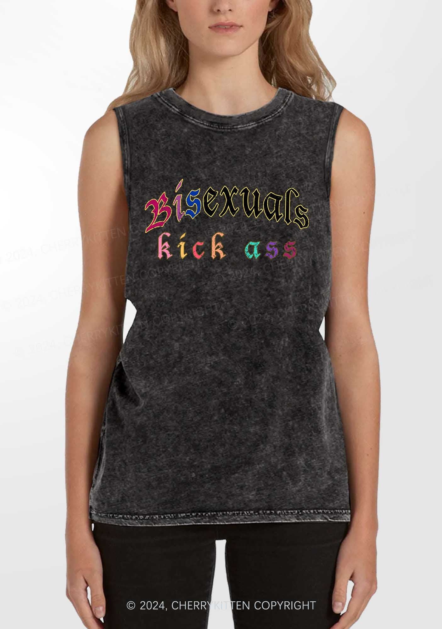 Bisexuals Kick Axx Y2K Washed Tank Cherrykitten - Image 2