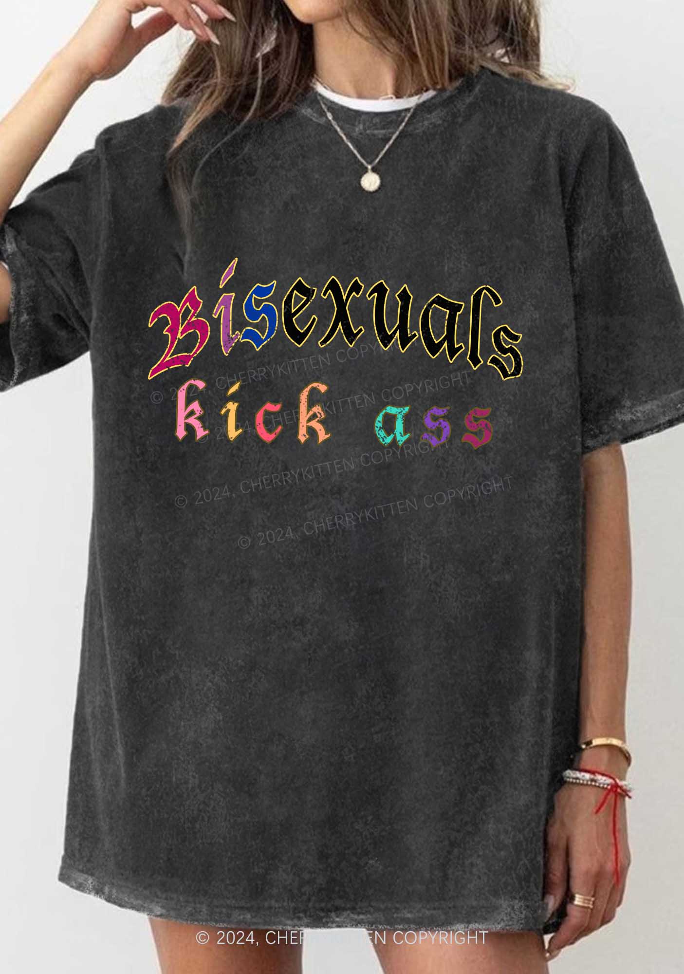 Bisexuals Kick Axx Y2K Washed Tee Cherrykitten - Image 2