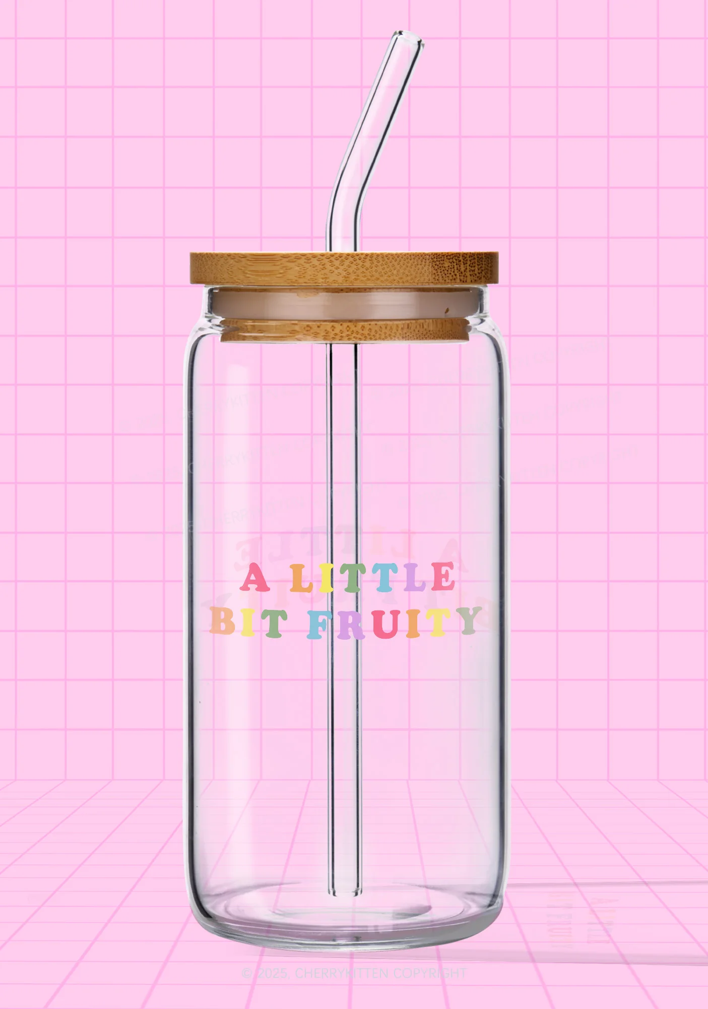 Bit Fruity Pride Y2K Printed Glass Cup Cherrykitten - Image 4