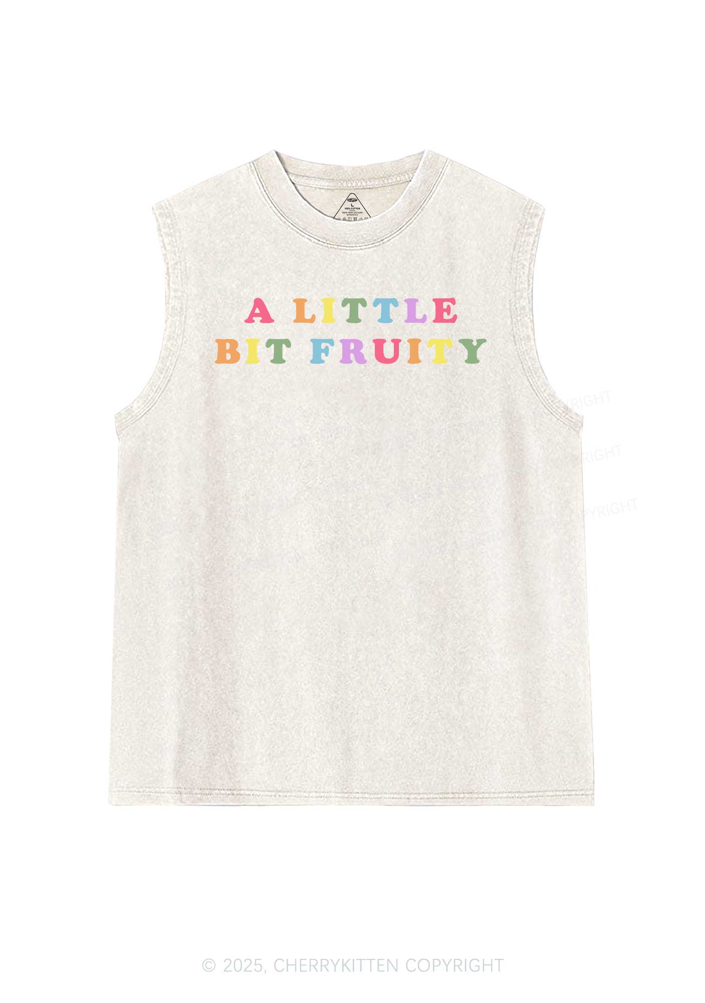 Bit Fruity Pride Y2K Washed Muscle Tank Cherrykitten - Image 3