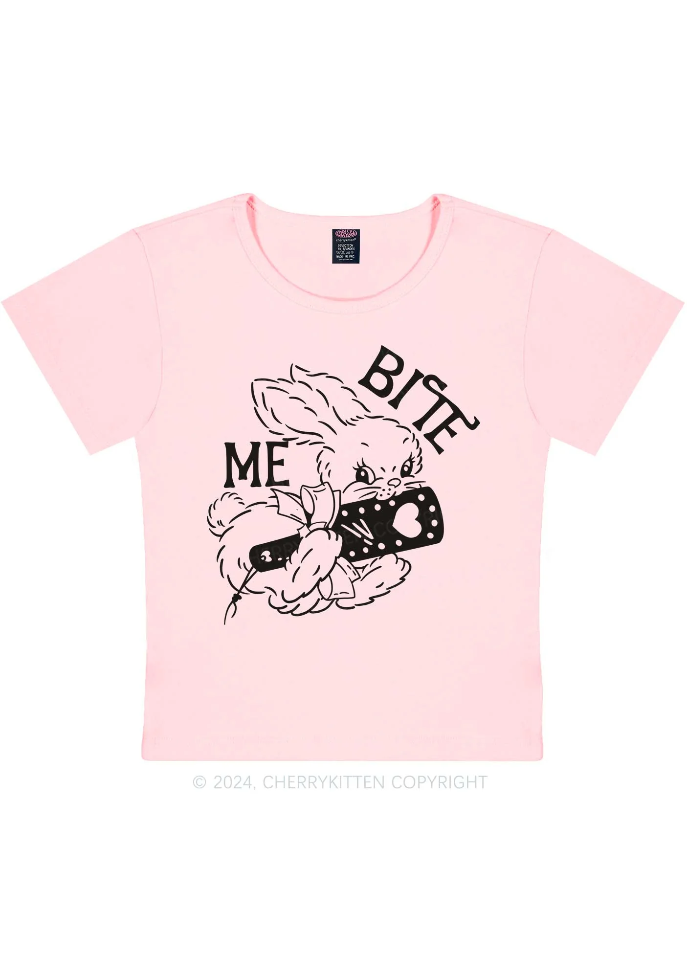Bite Me Bunny Y2K Baby Tee Cherrykitten - Image 11