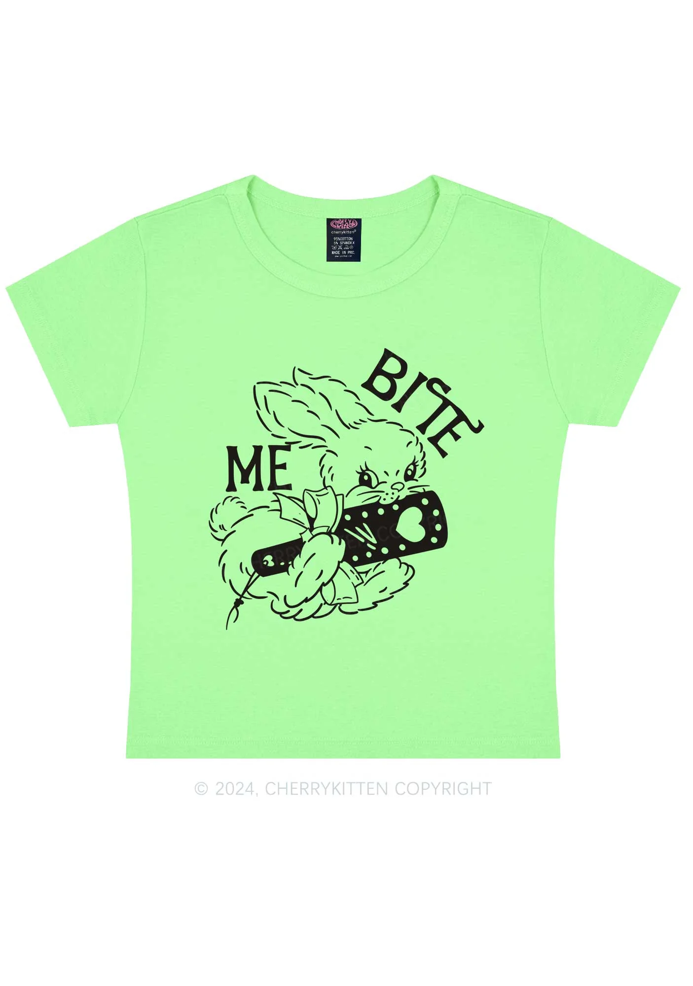 Bite Me Bunny Y2K Baby Tee Cherrykitten - Image 12