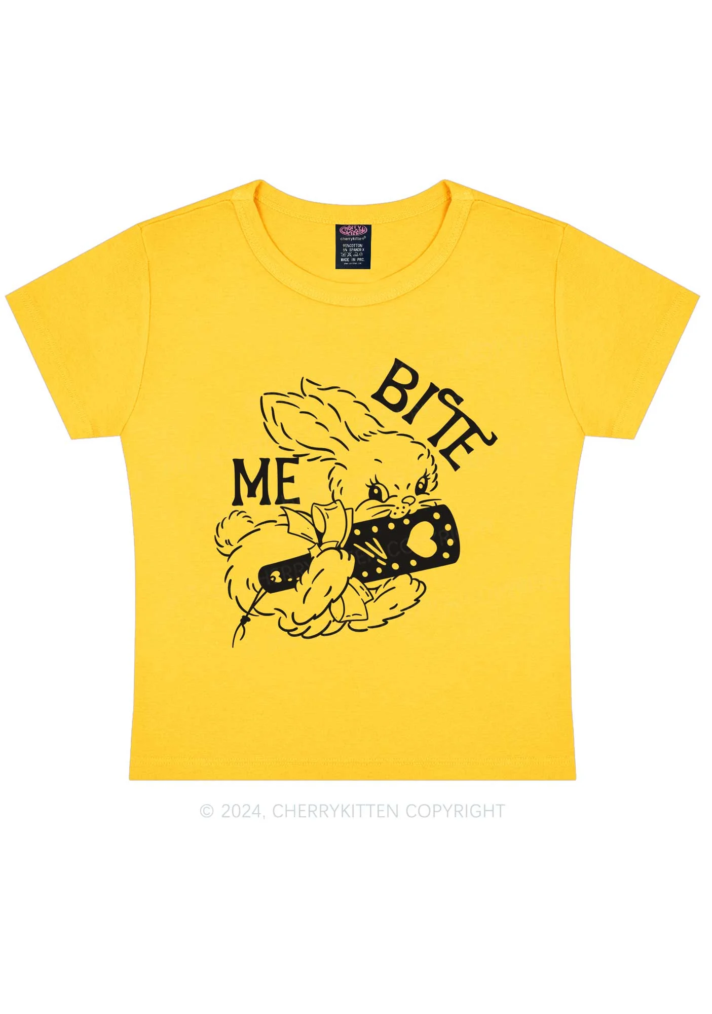 Bite Me Bunny Y2K Baby Tee Cherrykitten - Image 6