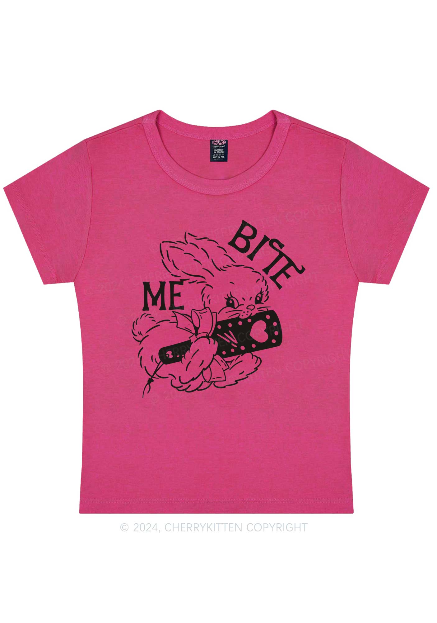 Bite Me Bunny Y2K Baby Tee Cherrykitten - Image 7