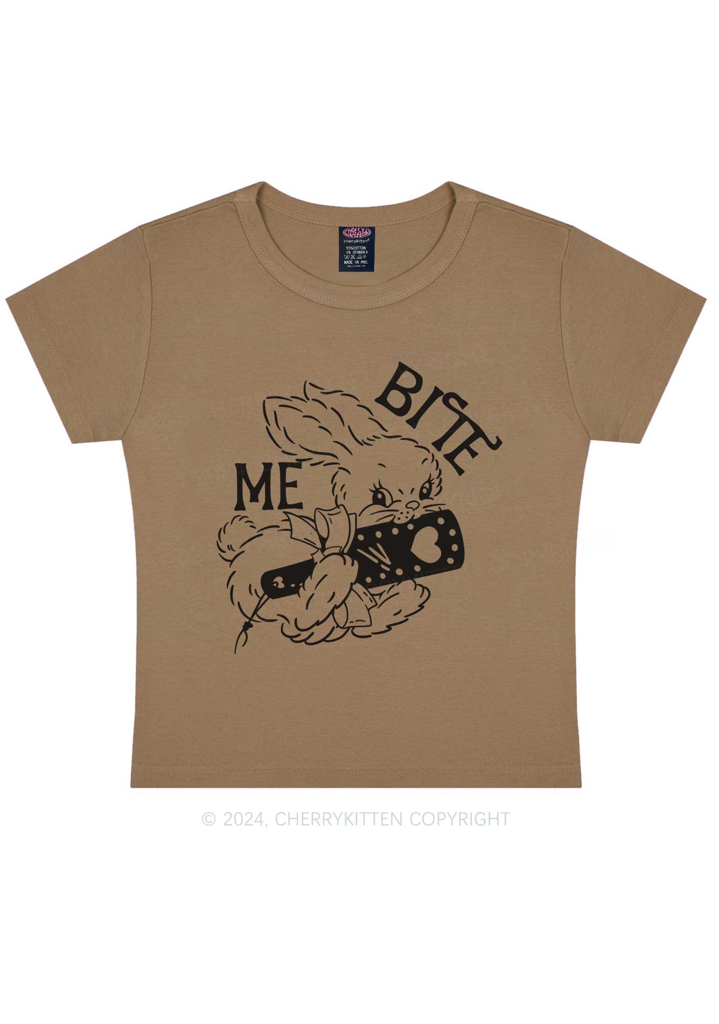 Bite Me Bunny Y2K Baby Tee Cherrykitten - Image 9