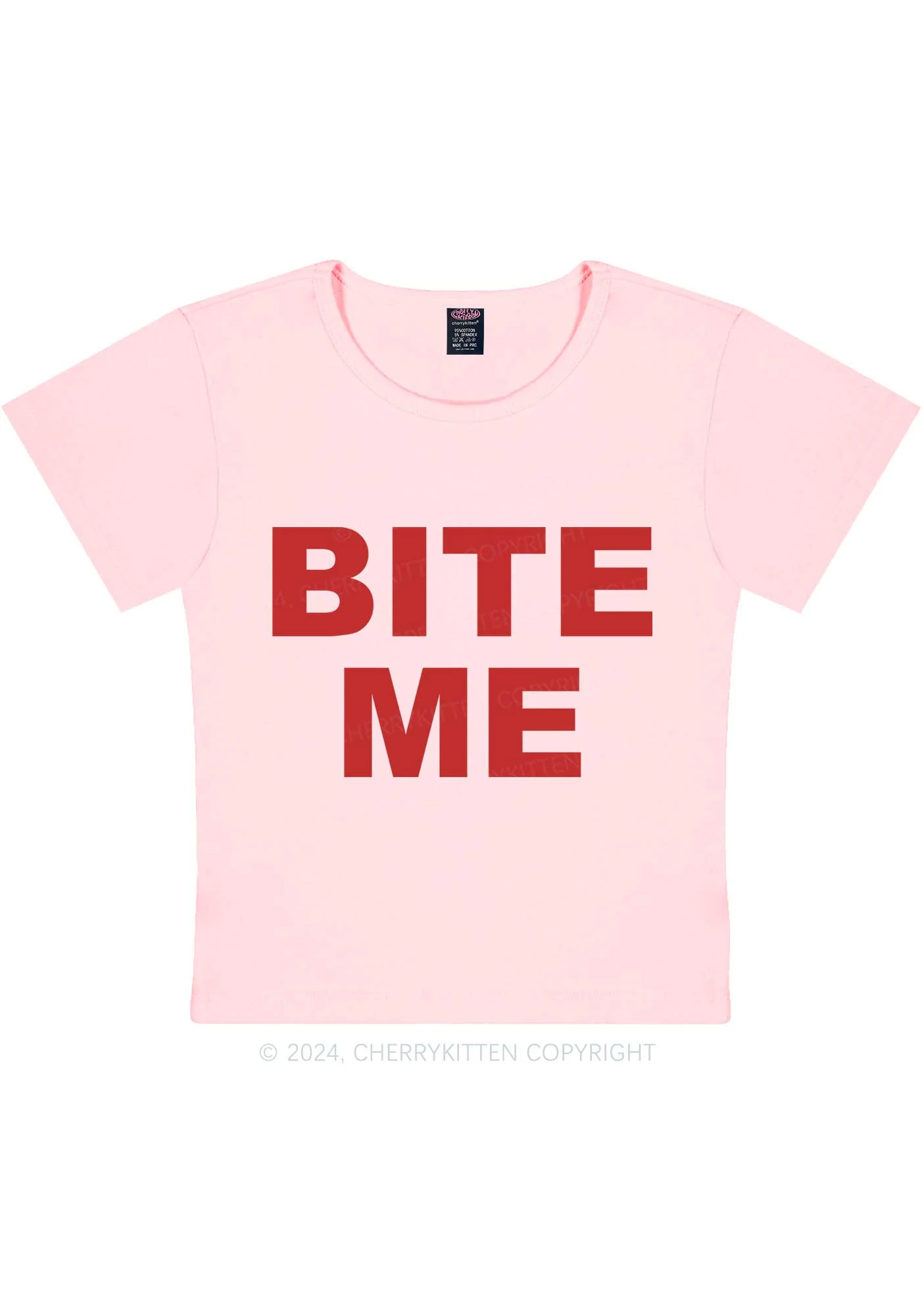Bite Me Y2K Baby Tee Cherrykitten - Image 11