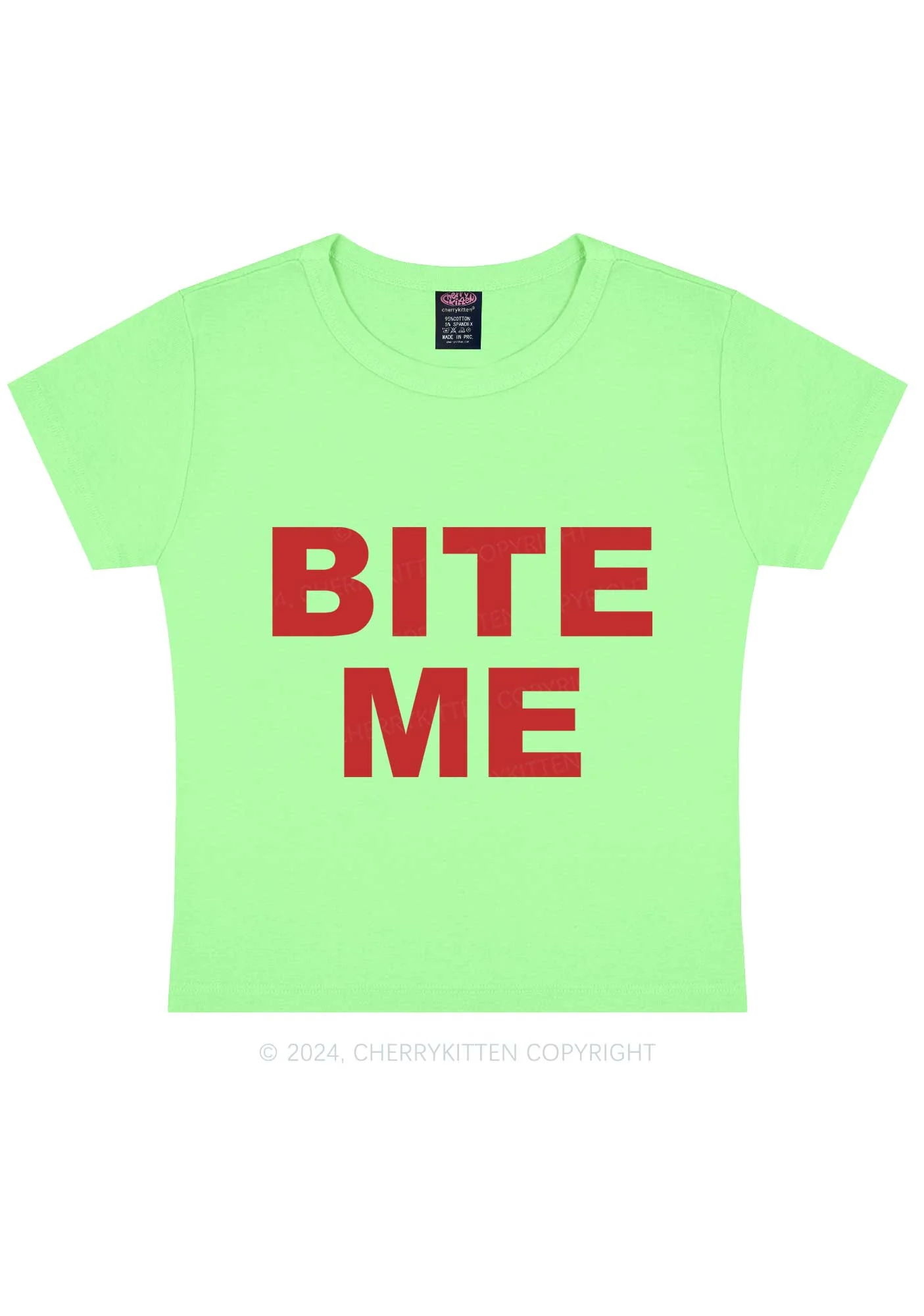 Bite Me Y2K Baby Tee Cherrykitten - Image 12