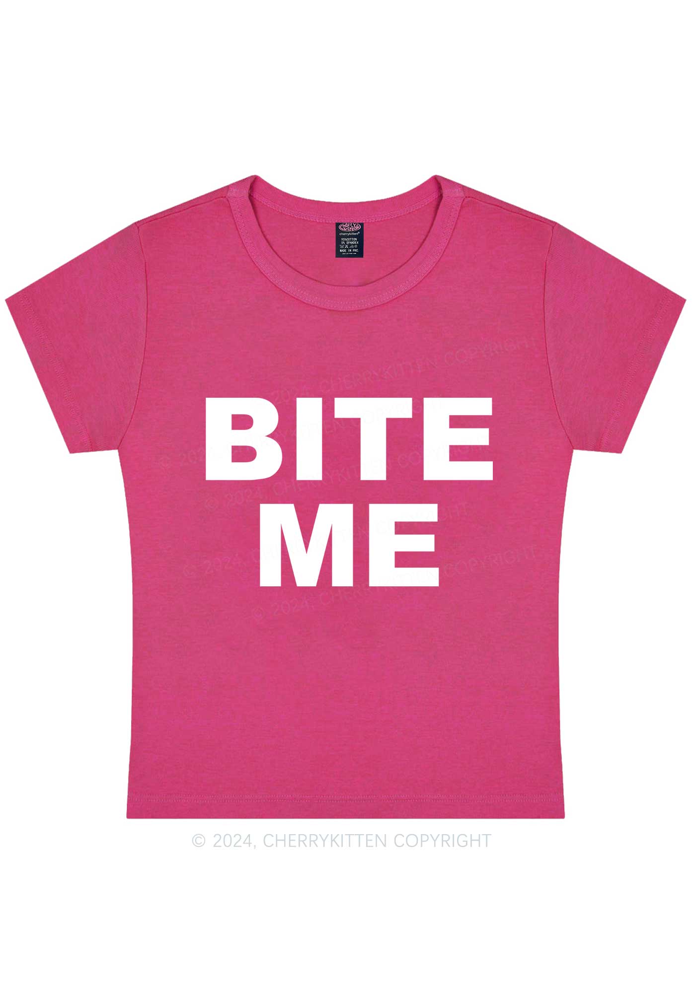 Bite Me Y2K Baby Tee Cherrykitten - Image 7