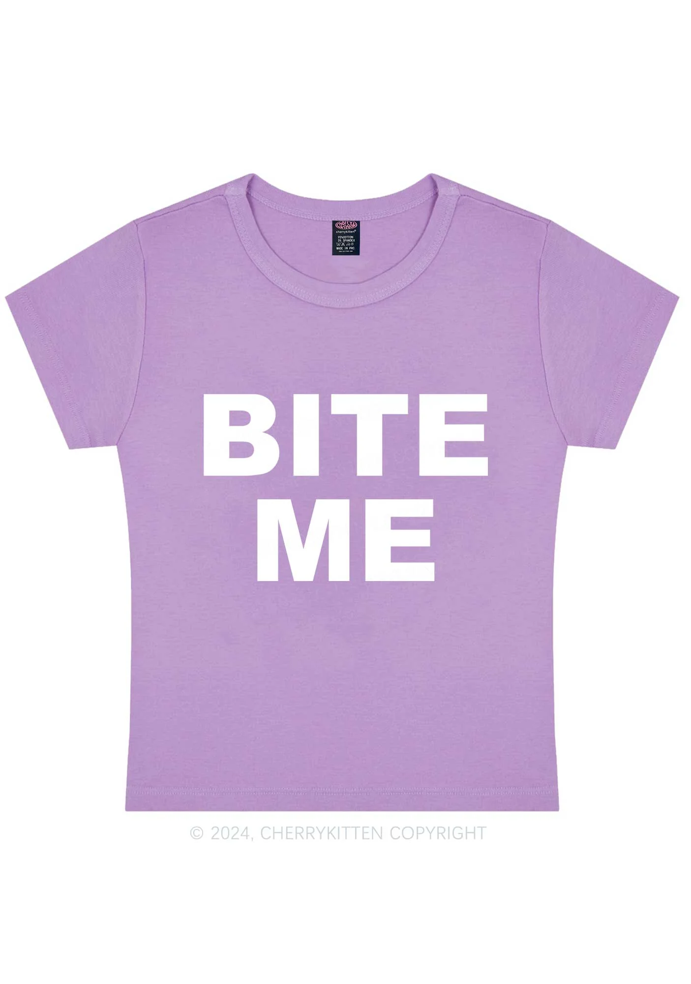 Bite Me Y2K Baby Tee Cherrykitten - Image 8