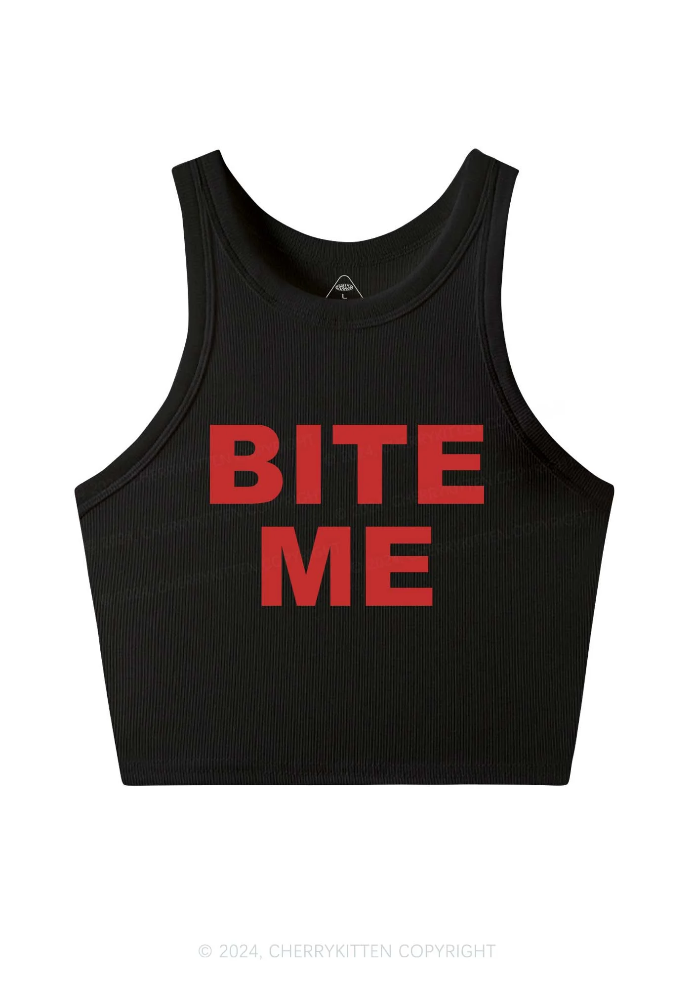 Bite Me Y2K Crop Tank Top Cherrykitten - Image 3