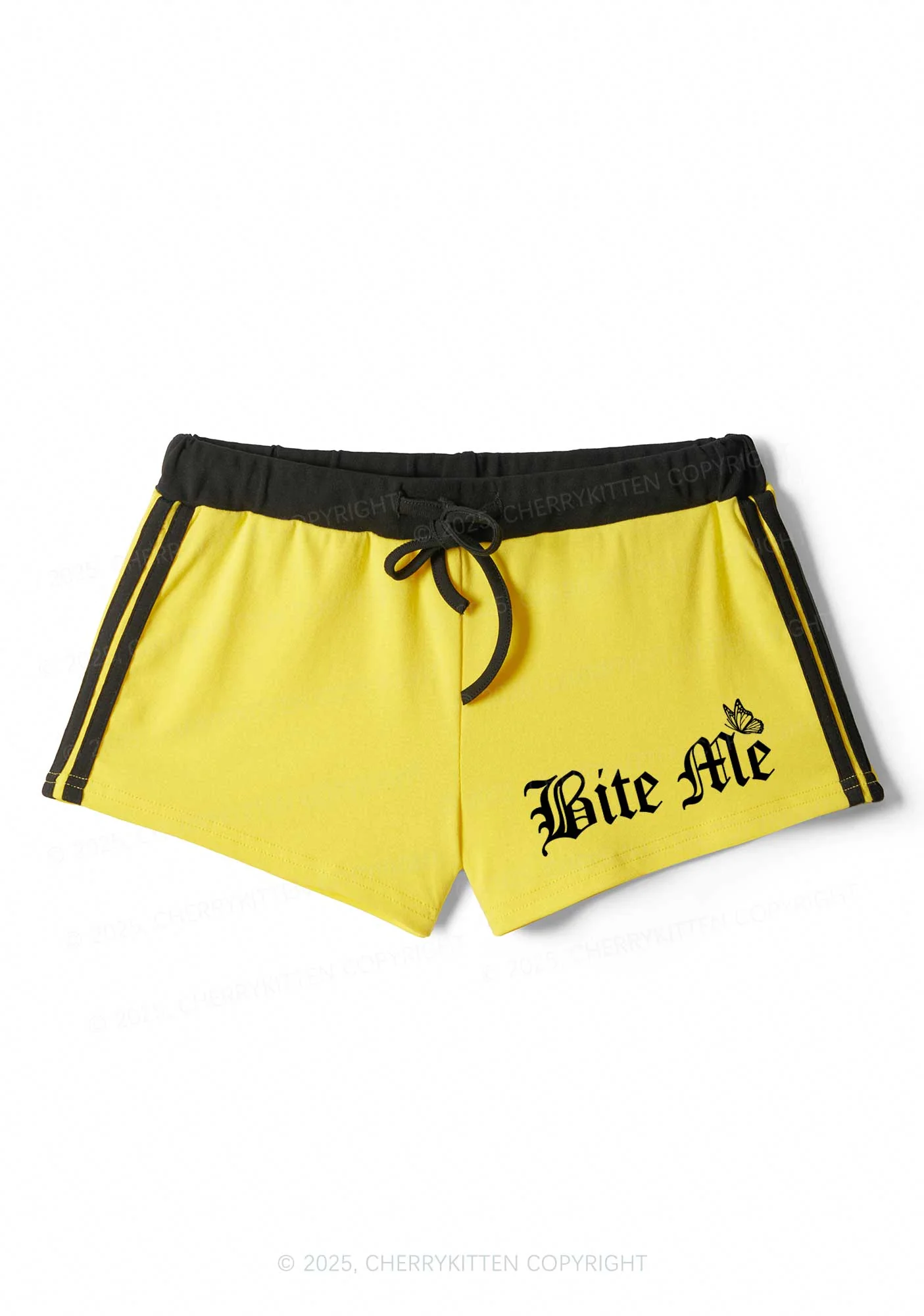 Bite Me Y2K Drawstring Mini Shorts Cherrykitten - Image 4