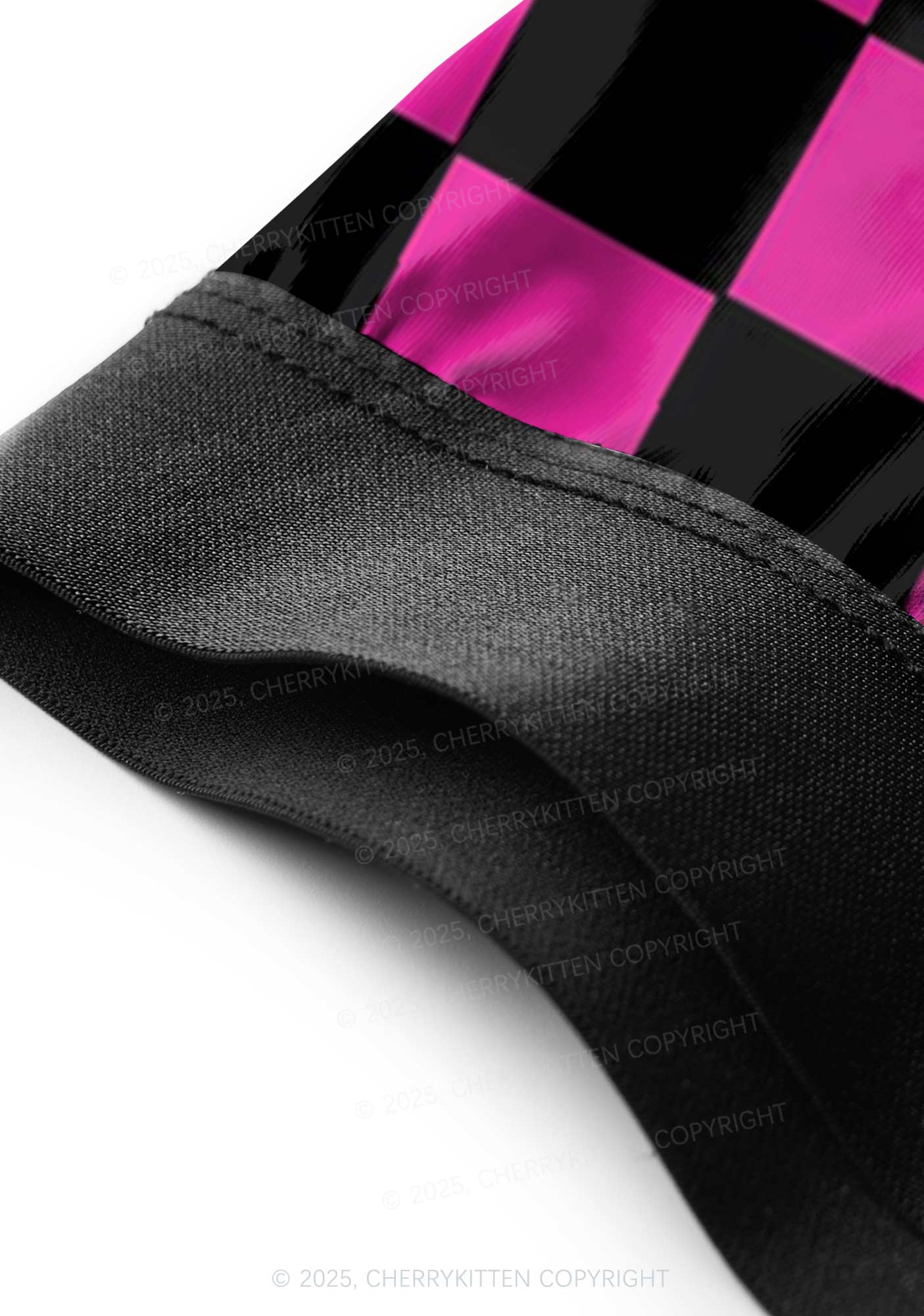 Black And Pink Check Valentine's Day Y2K Print Couples Boxer Briefs Set Cherrykitten - Image 4
