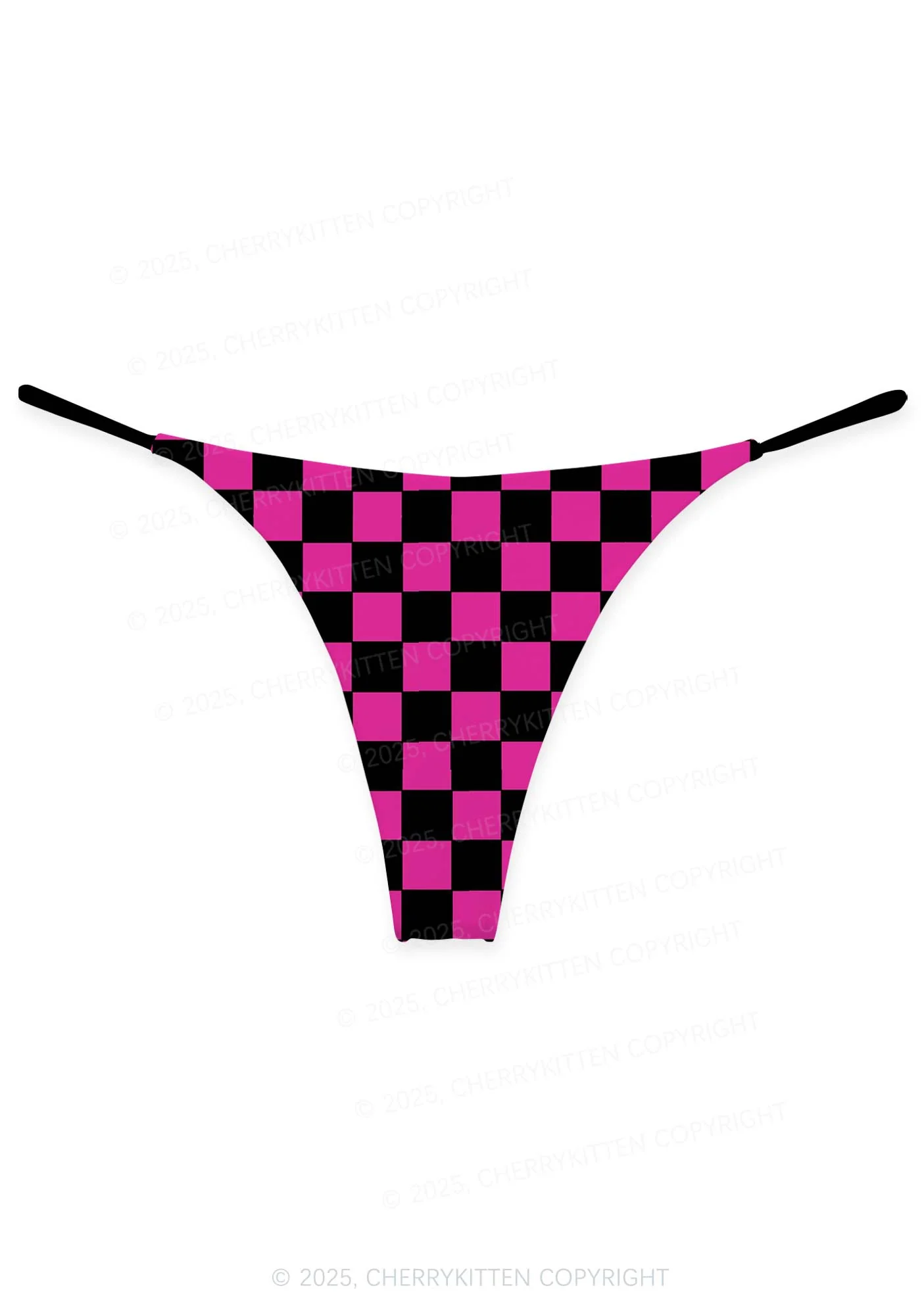 Black And Pink Check Valentine's Day Y2K Print Couples Boxer Thong Set Cherrykitten - Image 2