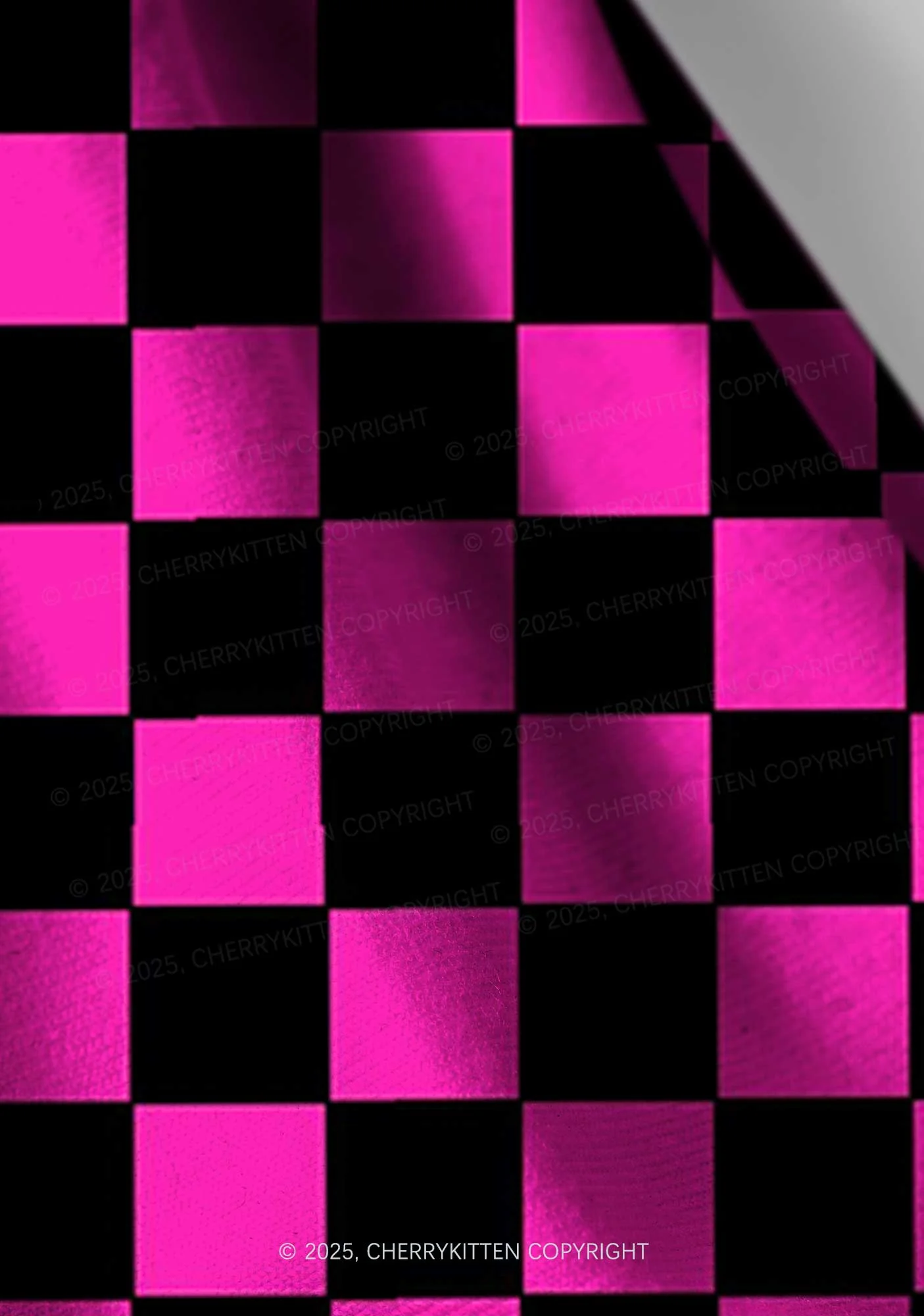 Black And Pink Check Valentine's Day Y2K Print Headband Cherrykitten - Image 3