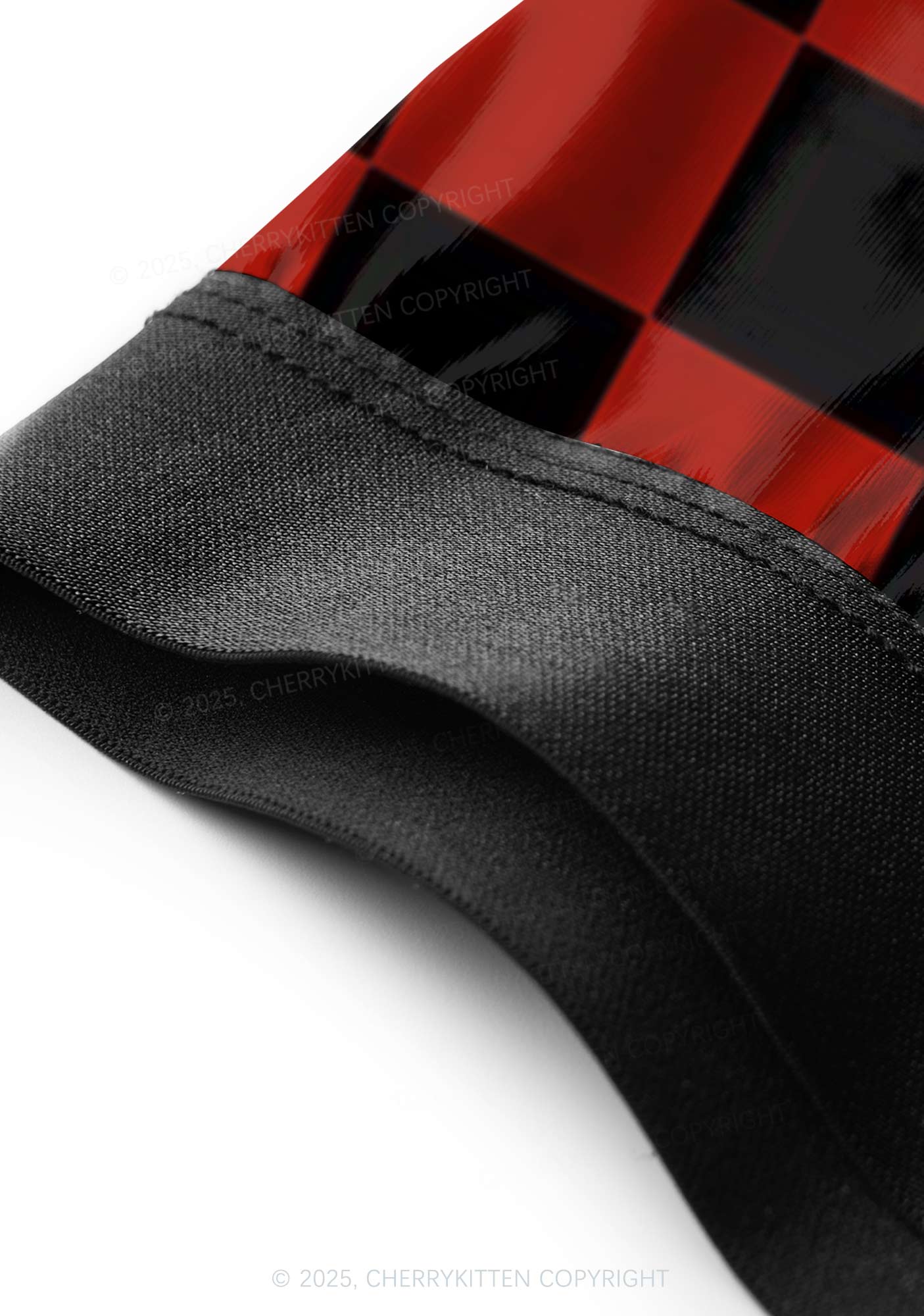 Black And Red Check Valentine's Day Y2K Print Couples Boxer Thong Set Cherrykitten - Image 6