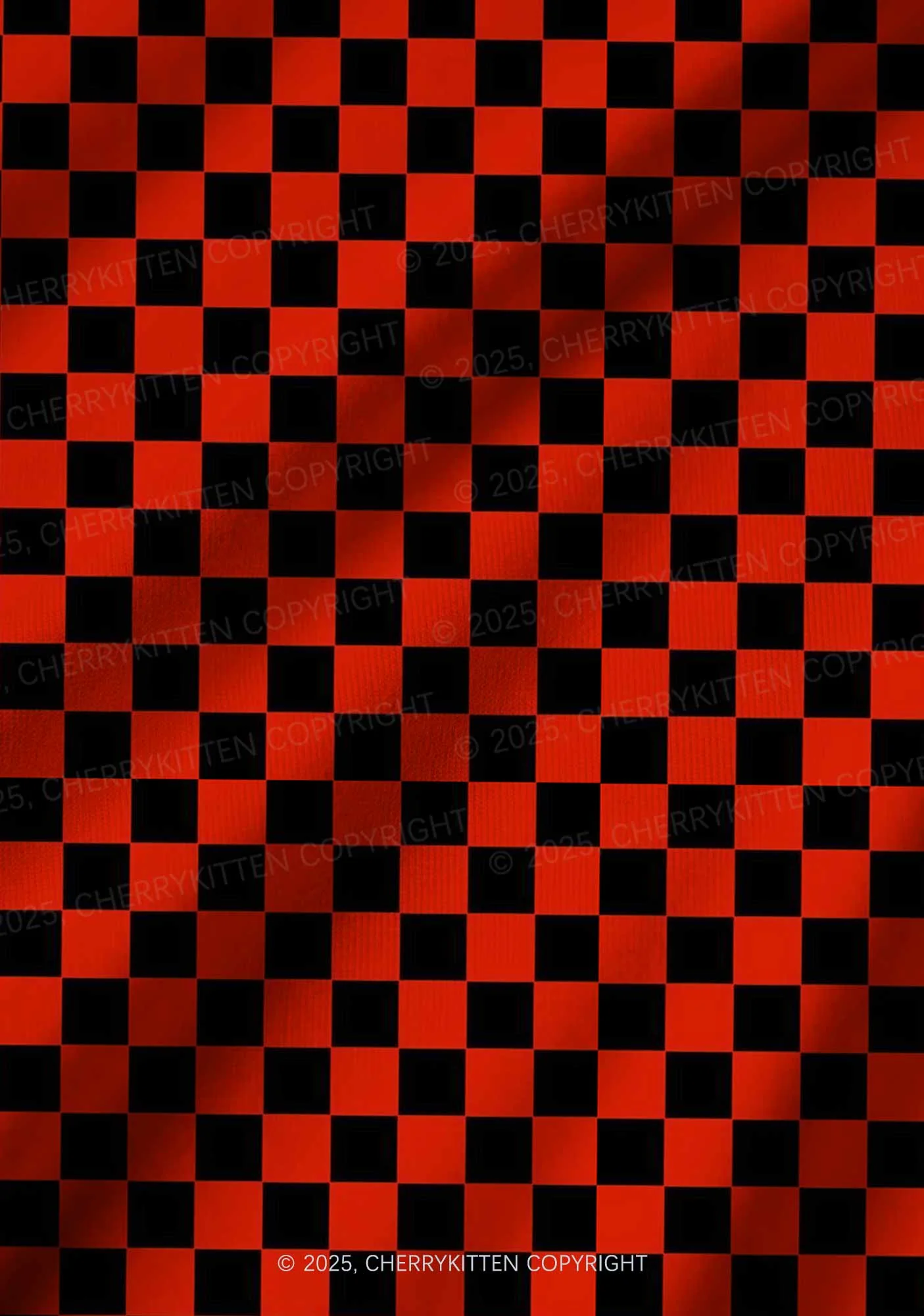Black And Red Check Valentine's Day Y2K Print Long Sleeve Pajama Set Cherrykitten - Image 3