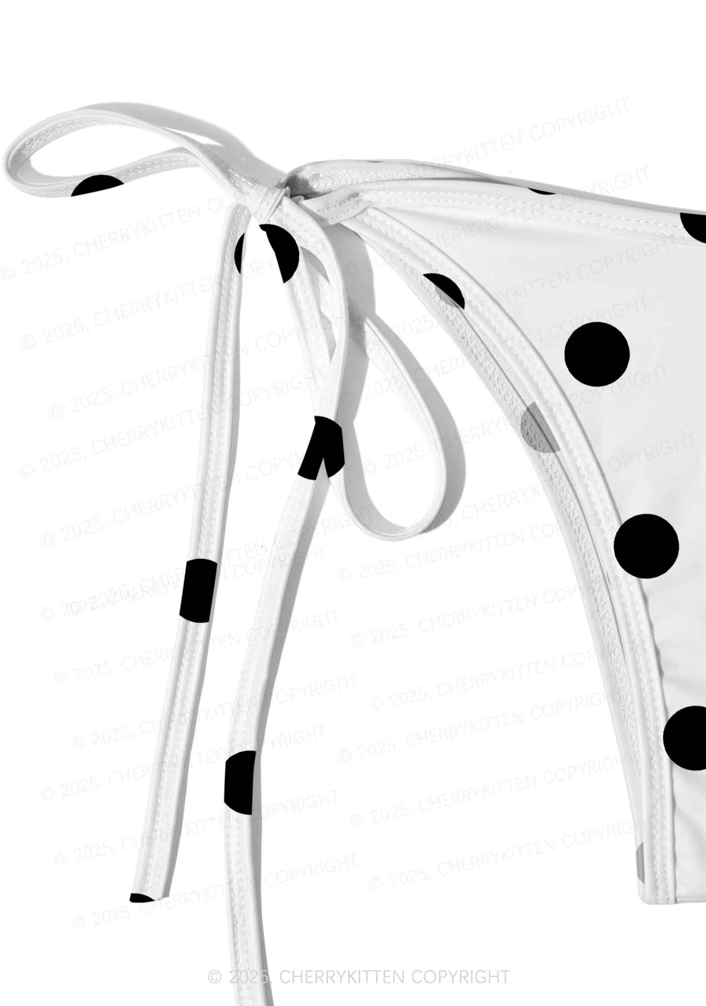 Black And White Big Dots Y2K Print Bikini Set Cherrykitten - Image 5