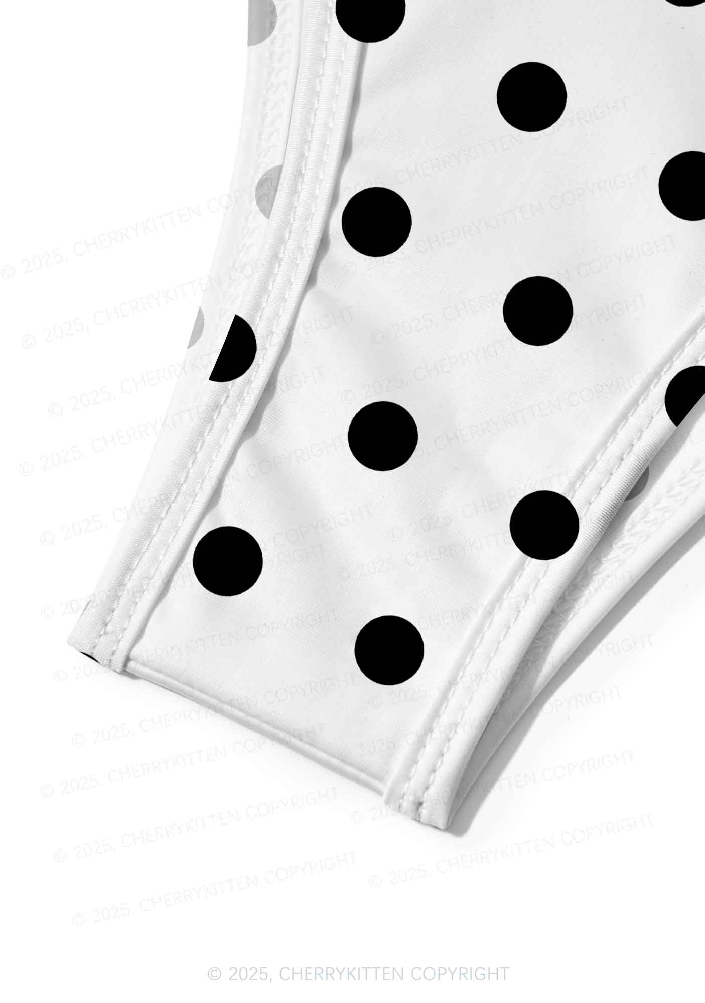 Black And White Big Dots Y2K Print Bikini Set Cherrykitten - Image 6