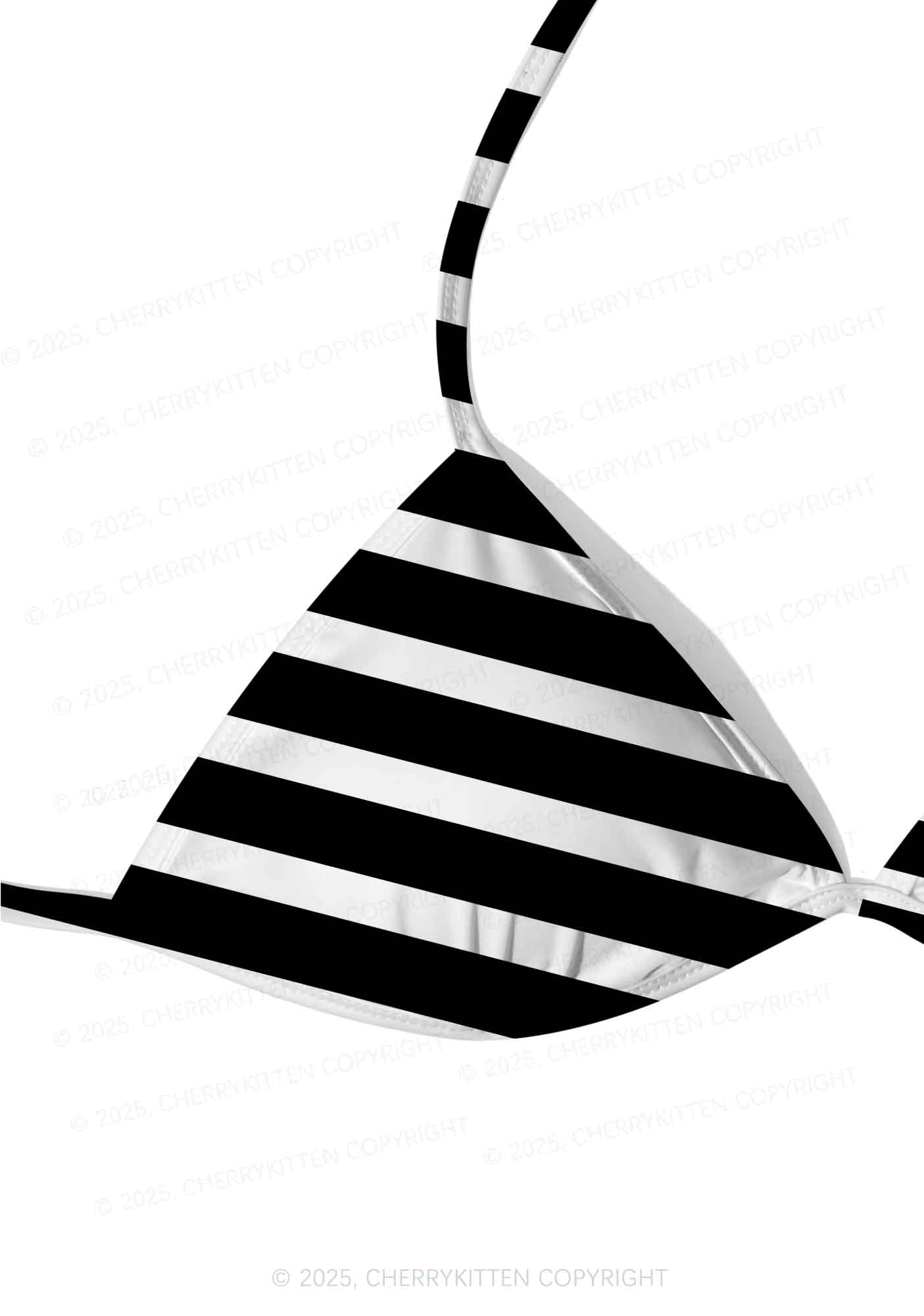 Black And White Stripes Y2K Print Bikini Set Cherrykitten - Image 4