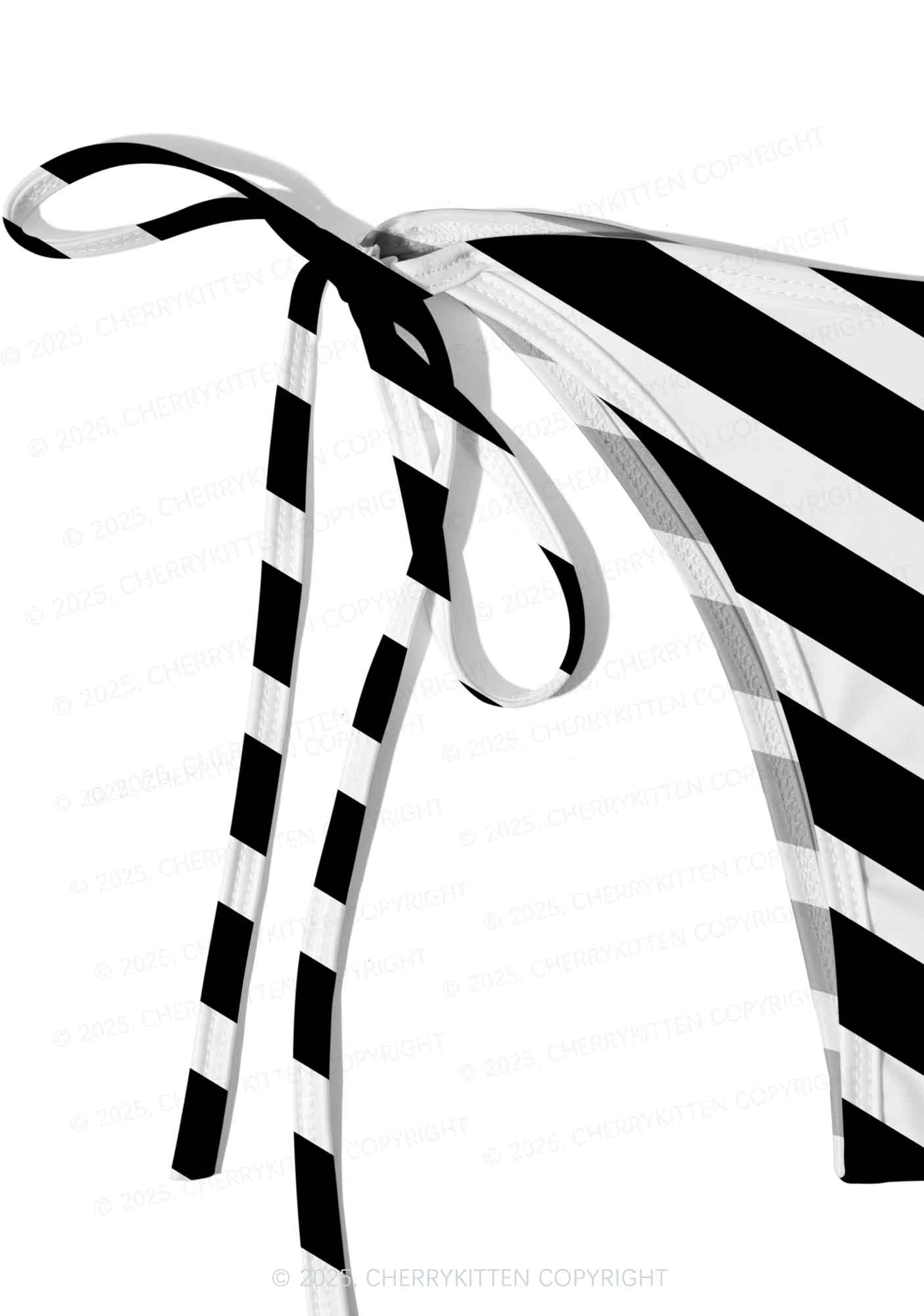 Black And White Stripes Y2K Print Bikini Set Cherrykitten - Image 5