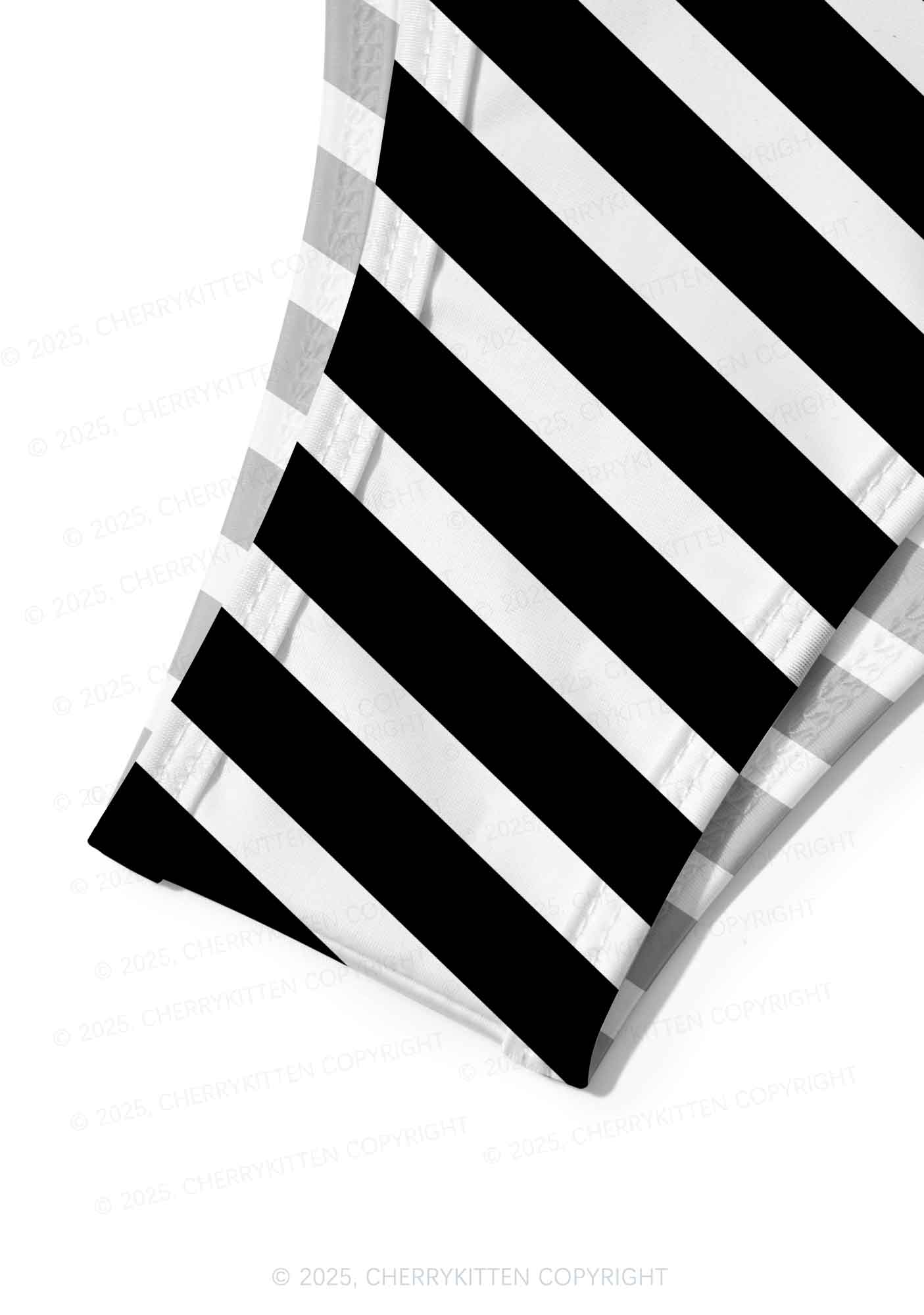 Black And White Stripes Y2K Print Bikini Set Cherrykitten - Image 6