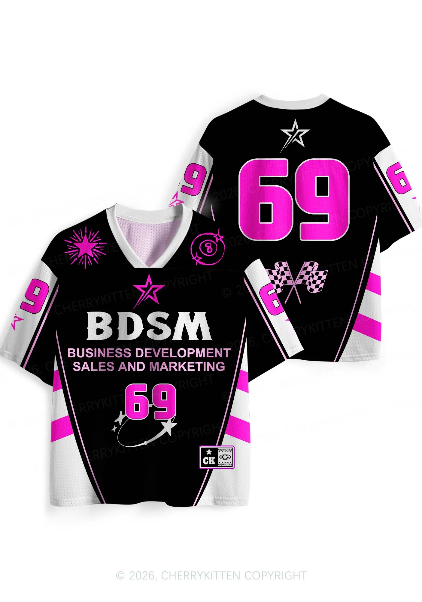 Black BDSM Y2K Sport Jersey Shirts Cherrykitten - Image 4