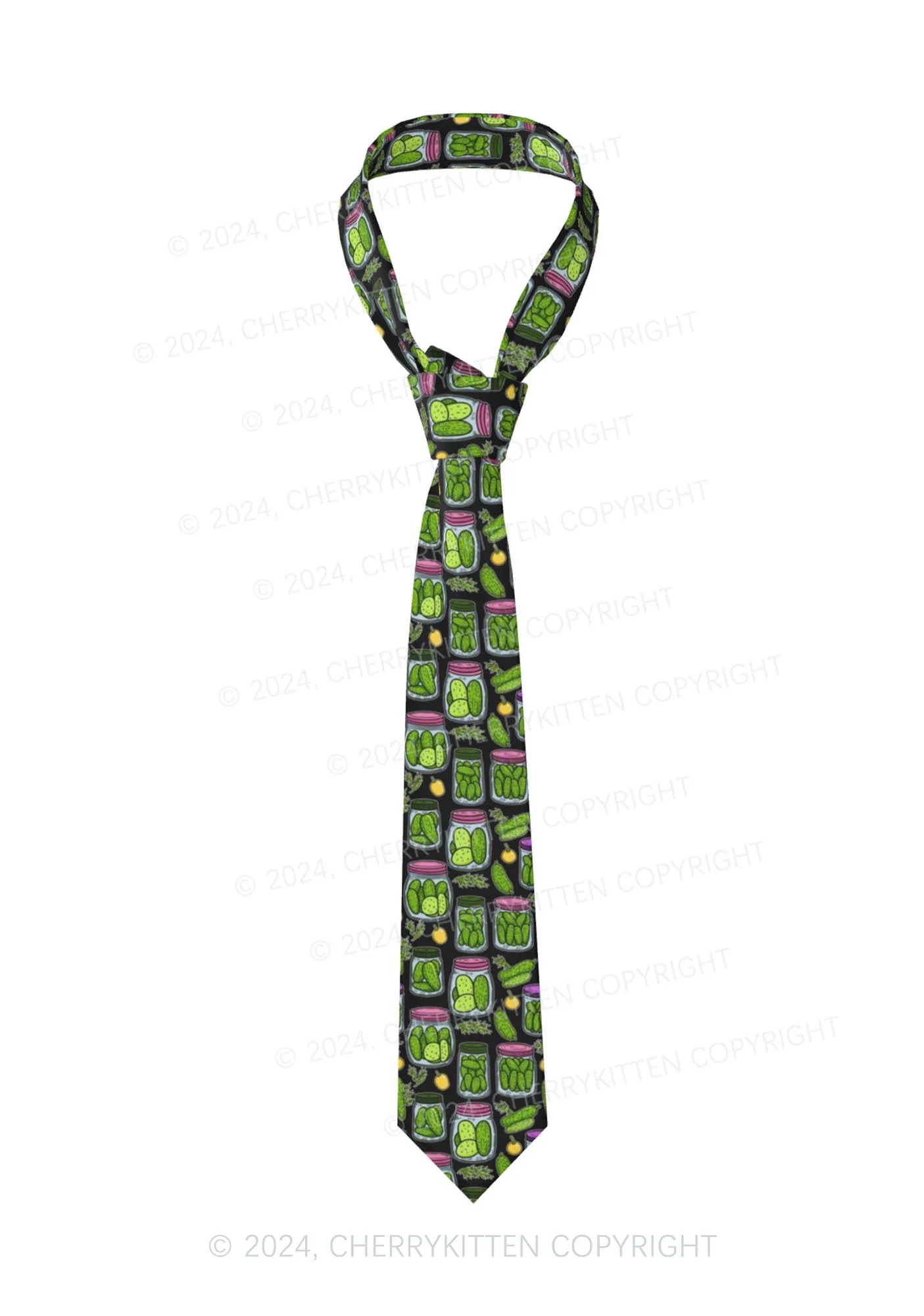 Black Canned Pickles Y2K Necktie Cherrykitten - Image 3