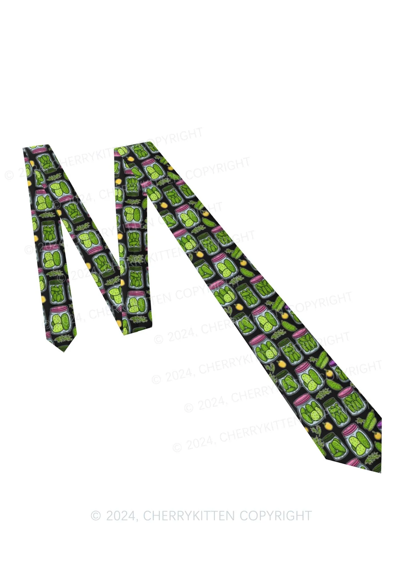 Black Canned Pickles Y2K Necktie Cherrykitten - Image 4