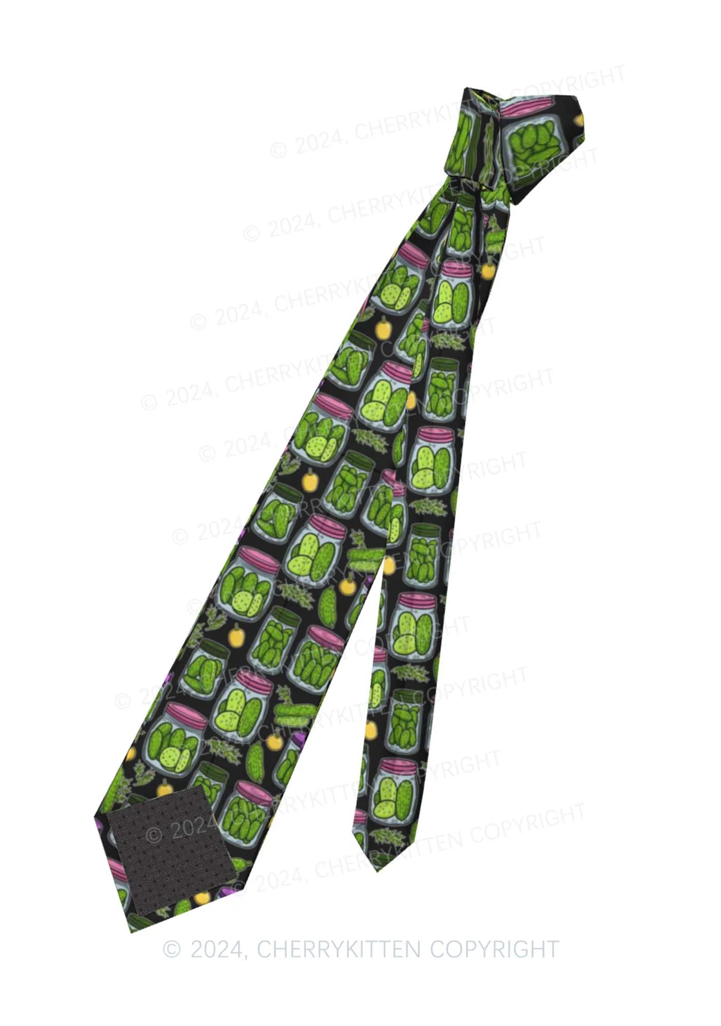 Black Canned Pickles Y2K Necktie Cherrykitten - Image 5