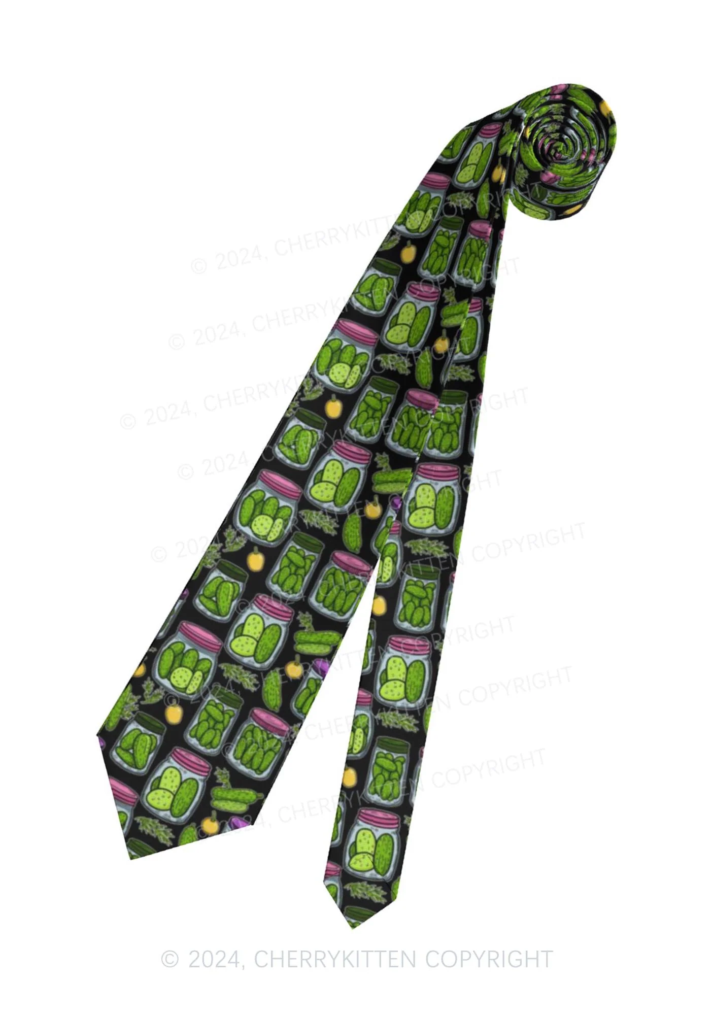 Black Canned Pickles Y2K Necktie Cherrykitten - Image 6