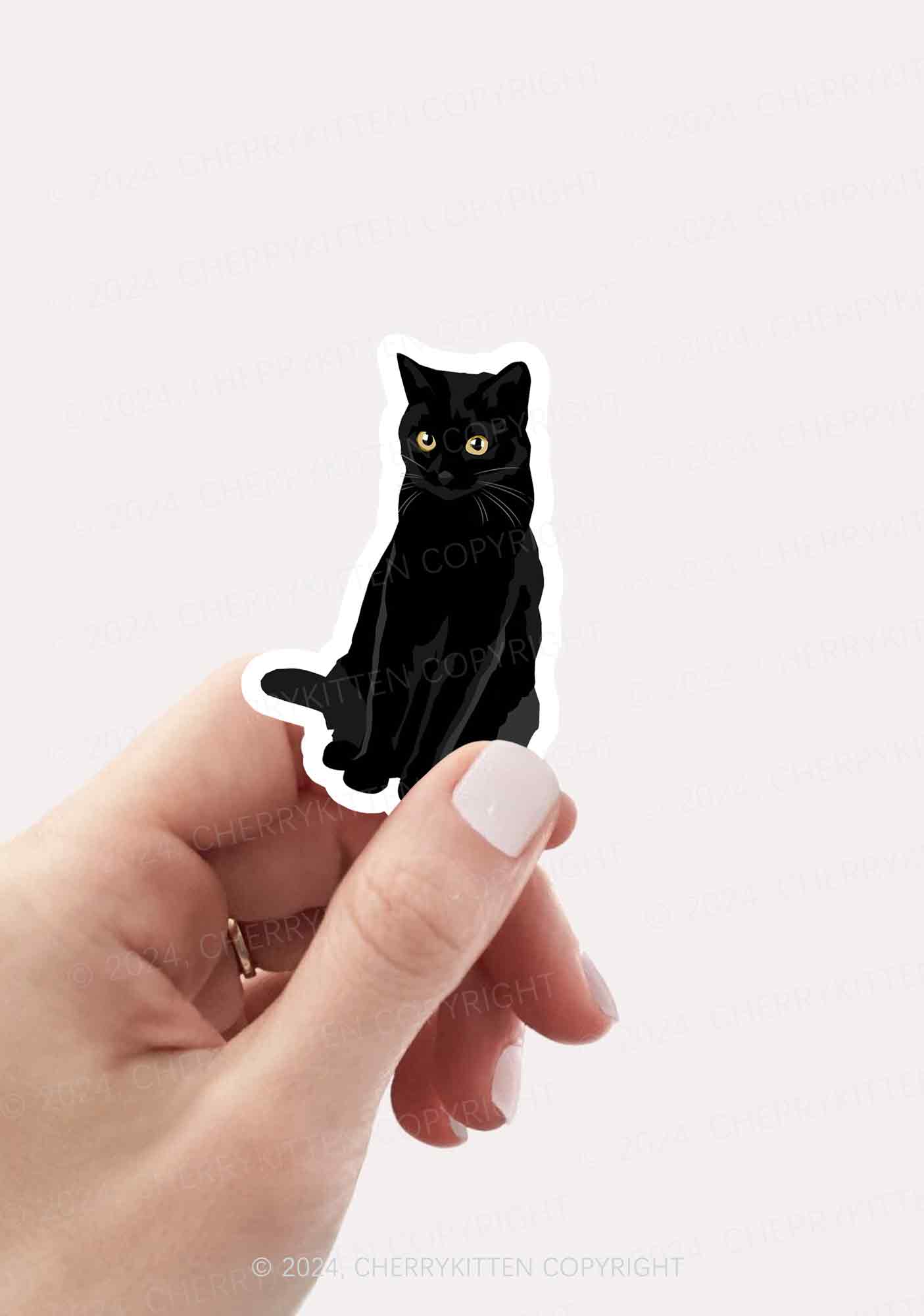 Black Cat 1Pc Y2K Sticker Cherrykitten - Image 2